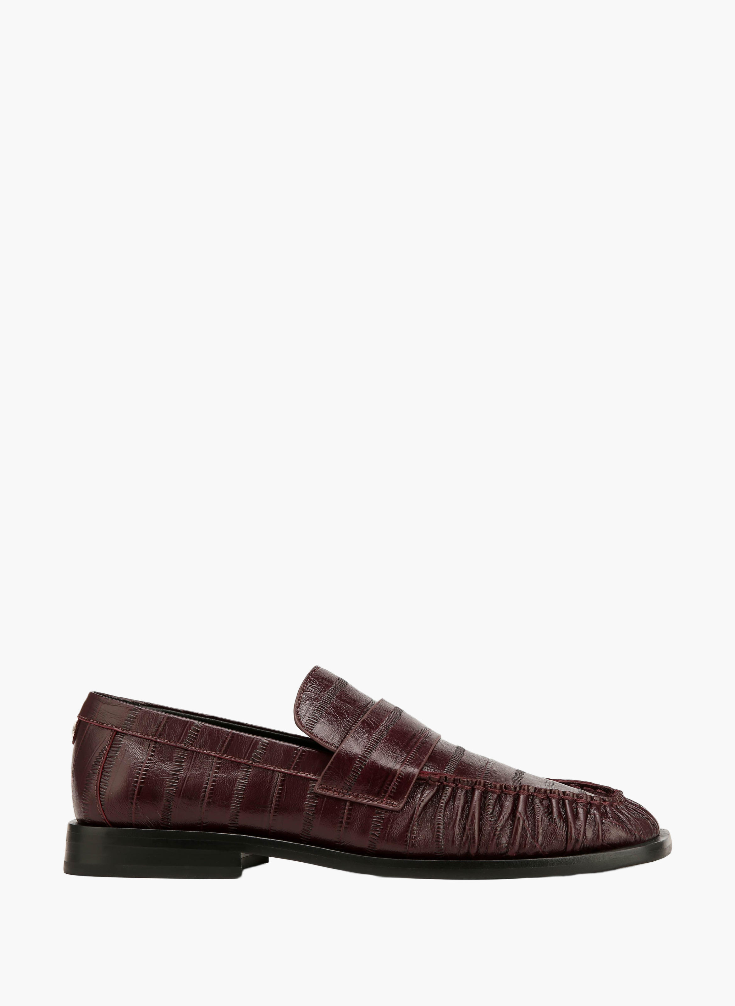 Mocassins voltage en cuir d'anguille NAKED WOLFE Rouge