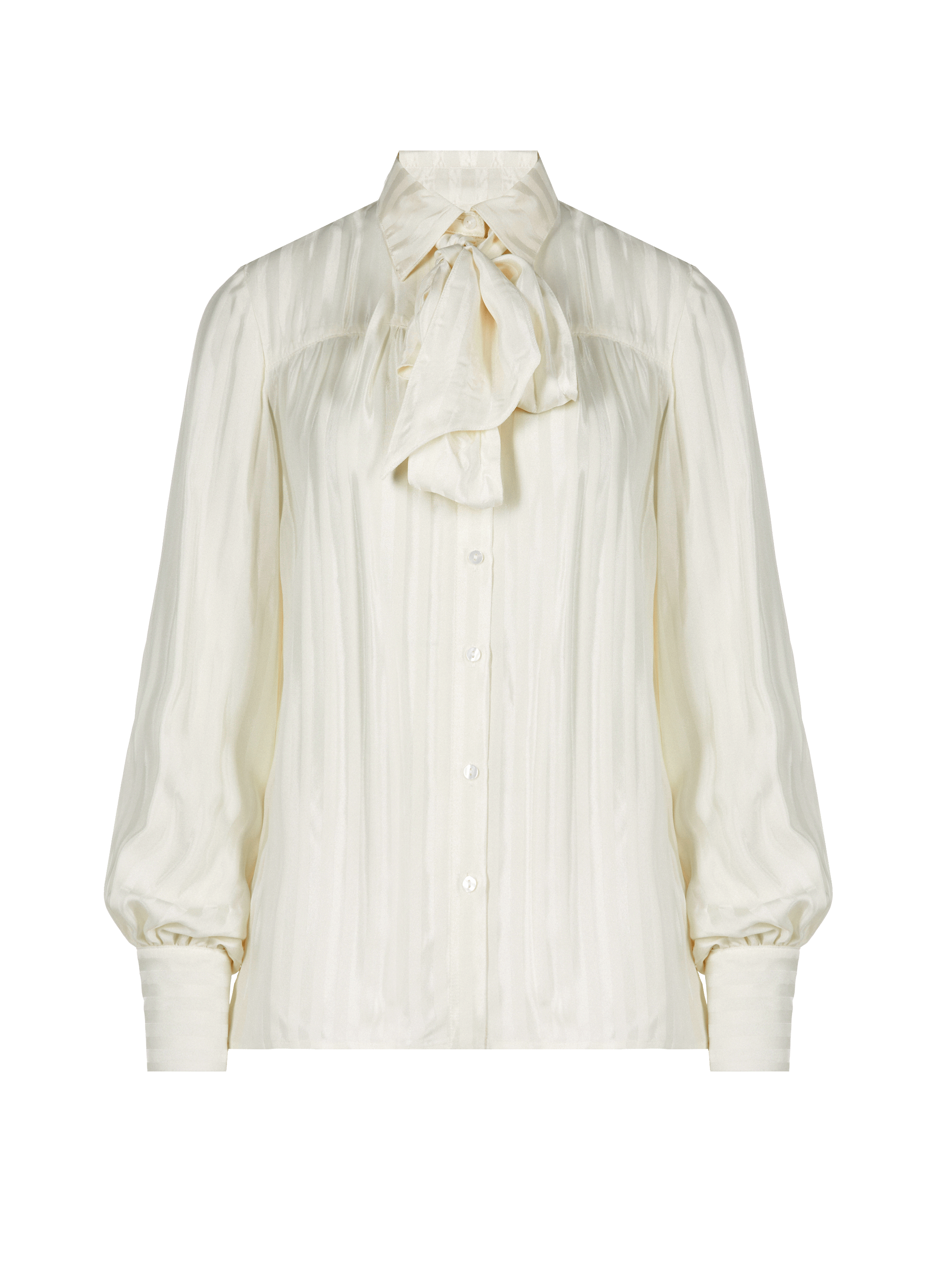 Satin pussy bow collar blouse SAISON 1865 White