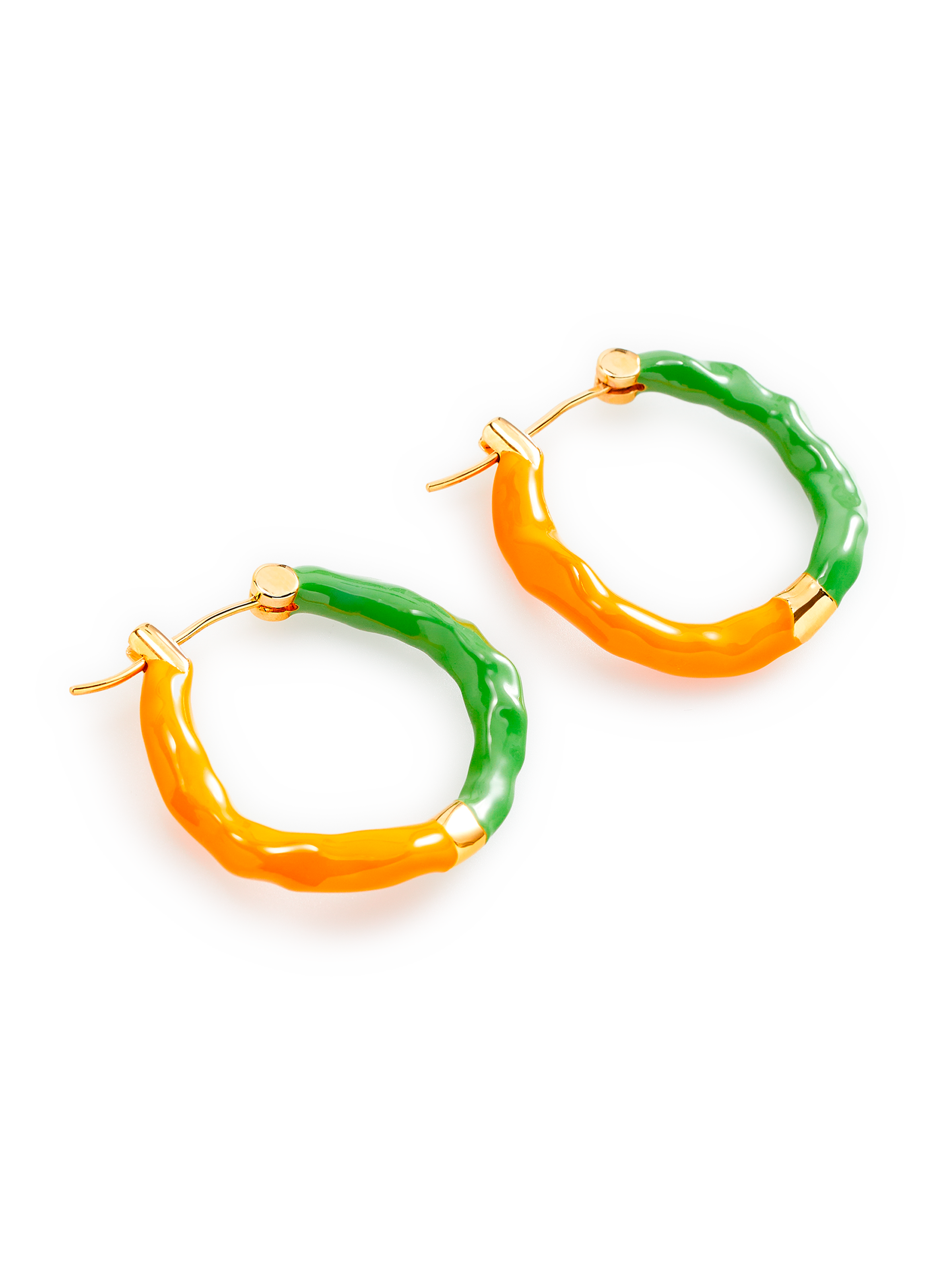 WAVE HOOP EARRINGS WITH ENAMEL