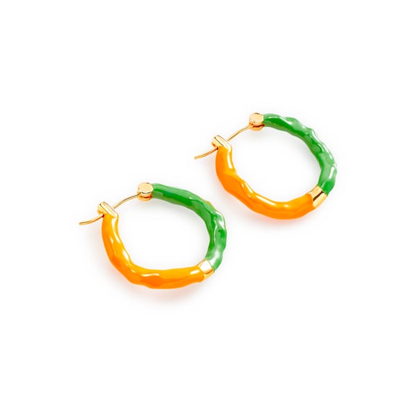WAVE HOOP EARRINGS WITH ENAMEL