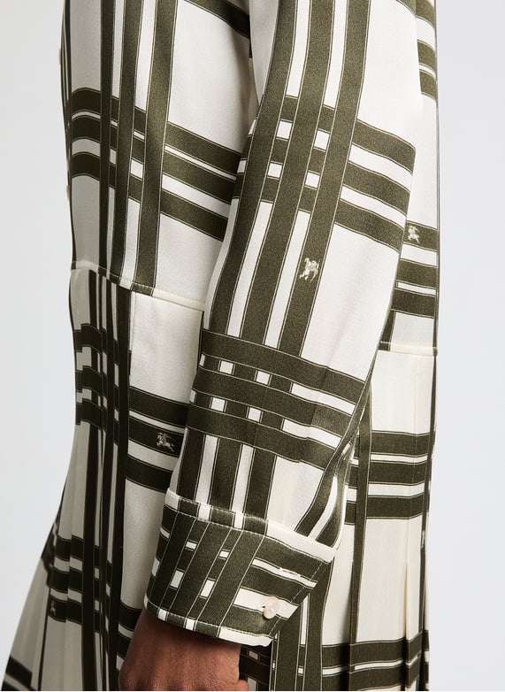 Robe midi à carreaux en soie | Multicolore by BURBERRY Robe midi à carreaux en soie Multicolore