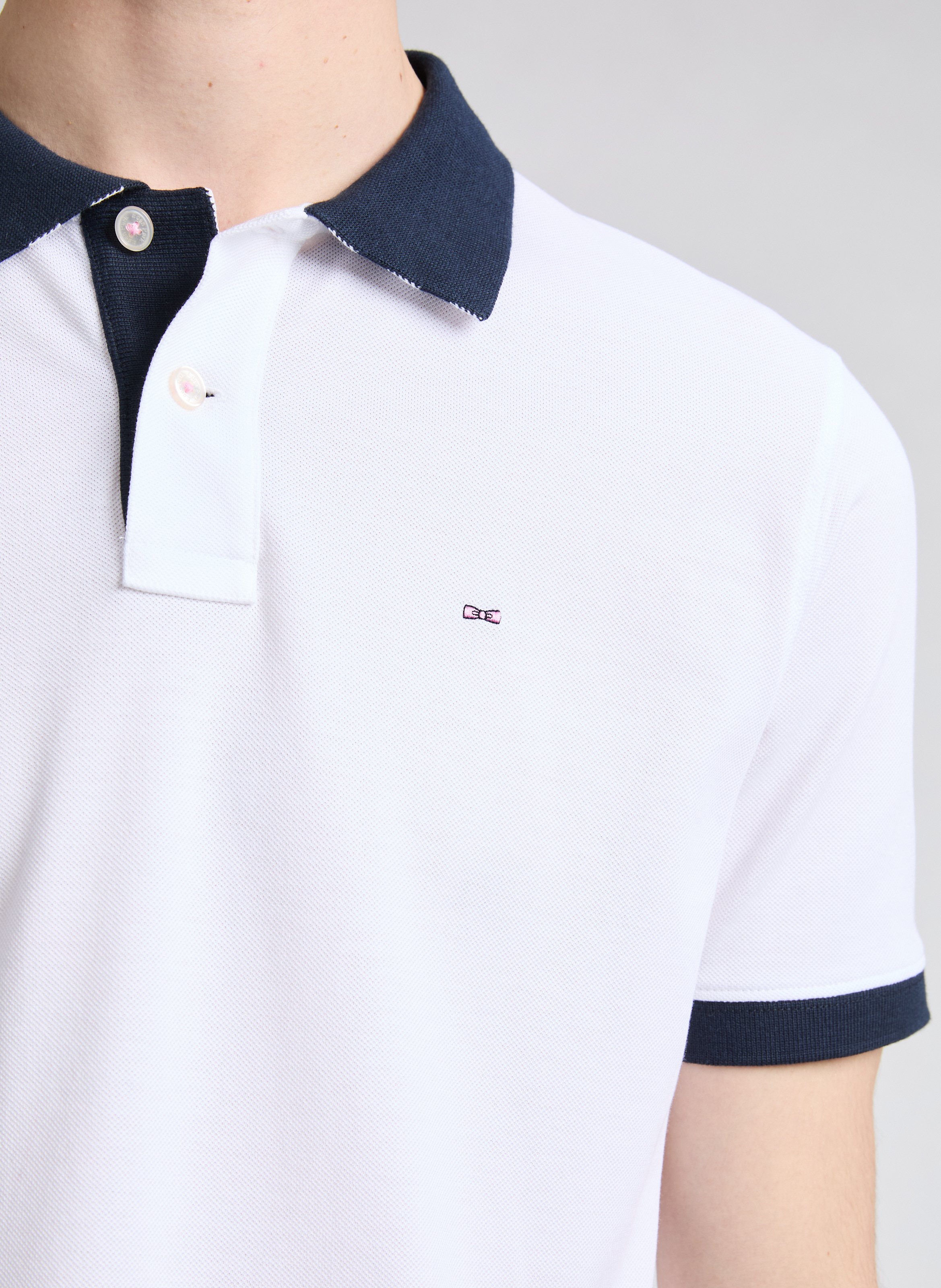 Short sleeve cotton polo shirt EDEN PARK White