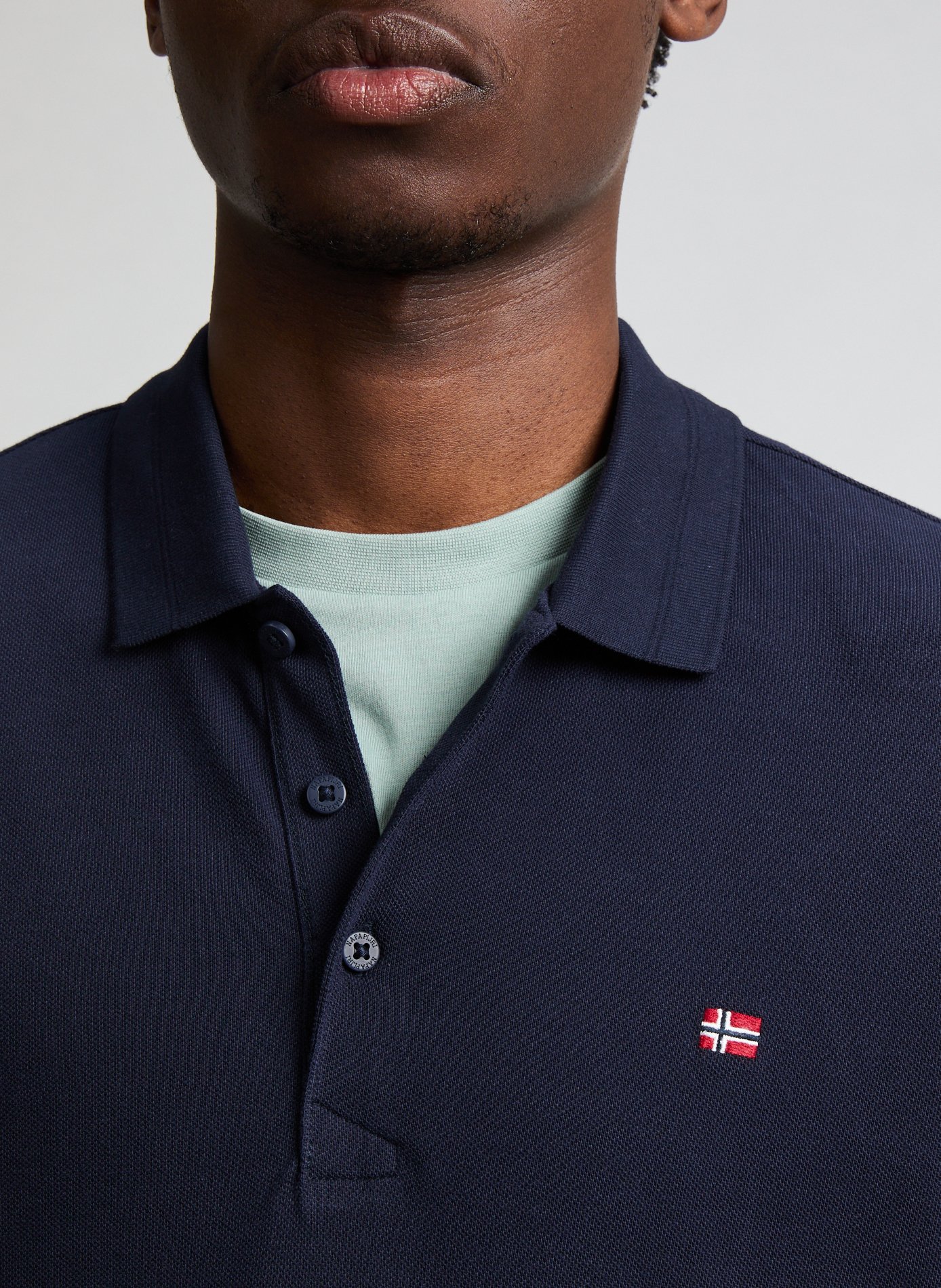 Long-sleeved cotton polo shirt NAPAPIJRI Blue