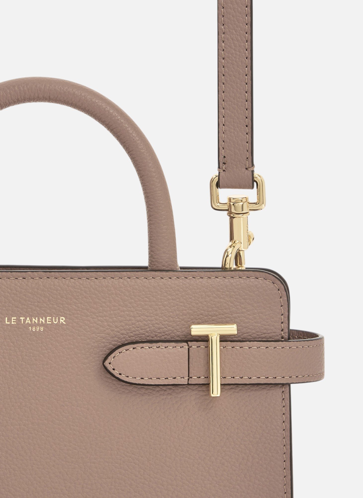 Petit sac à main emilie en cuir grainé LE TANNEUR Gris