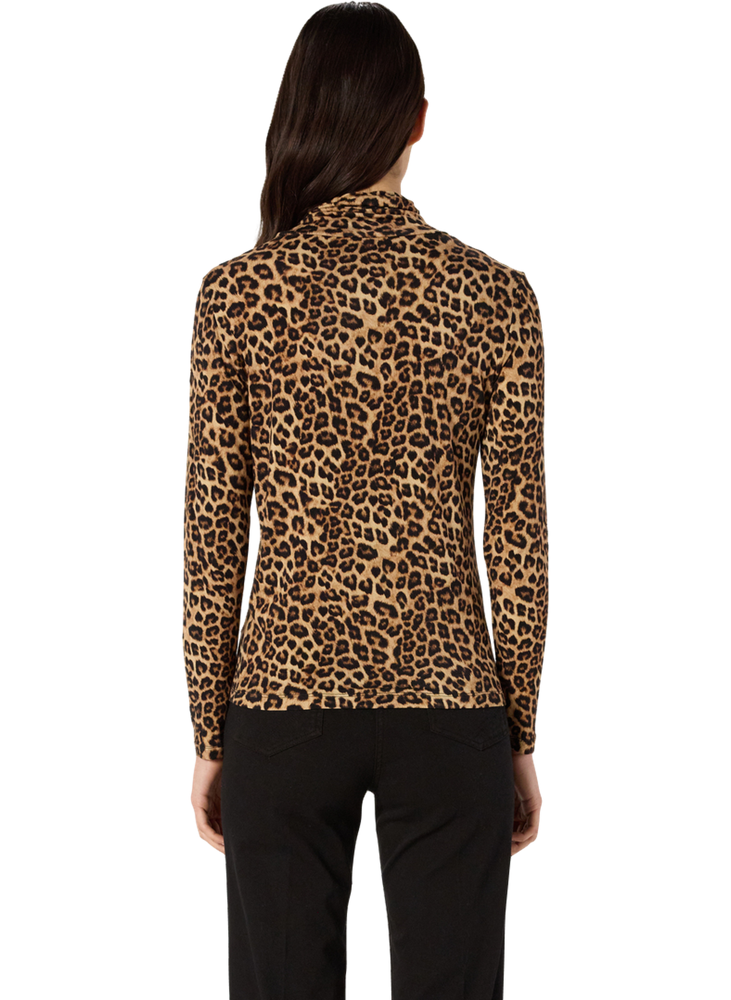 Col montant imprimé léopard - helene GERARD DAREL Marron