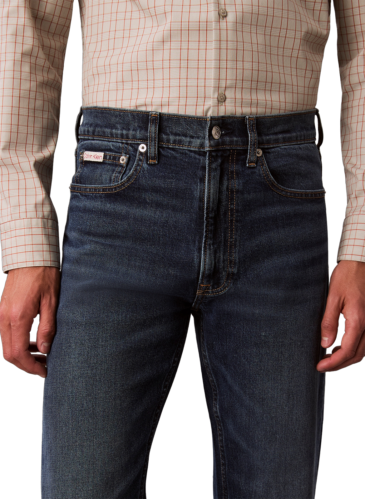 Jean droit en coton CALVIN KLEIN Bleu