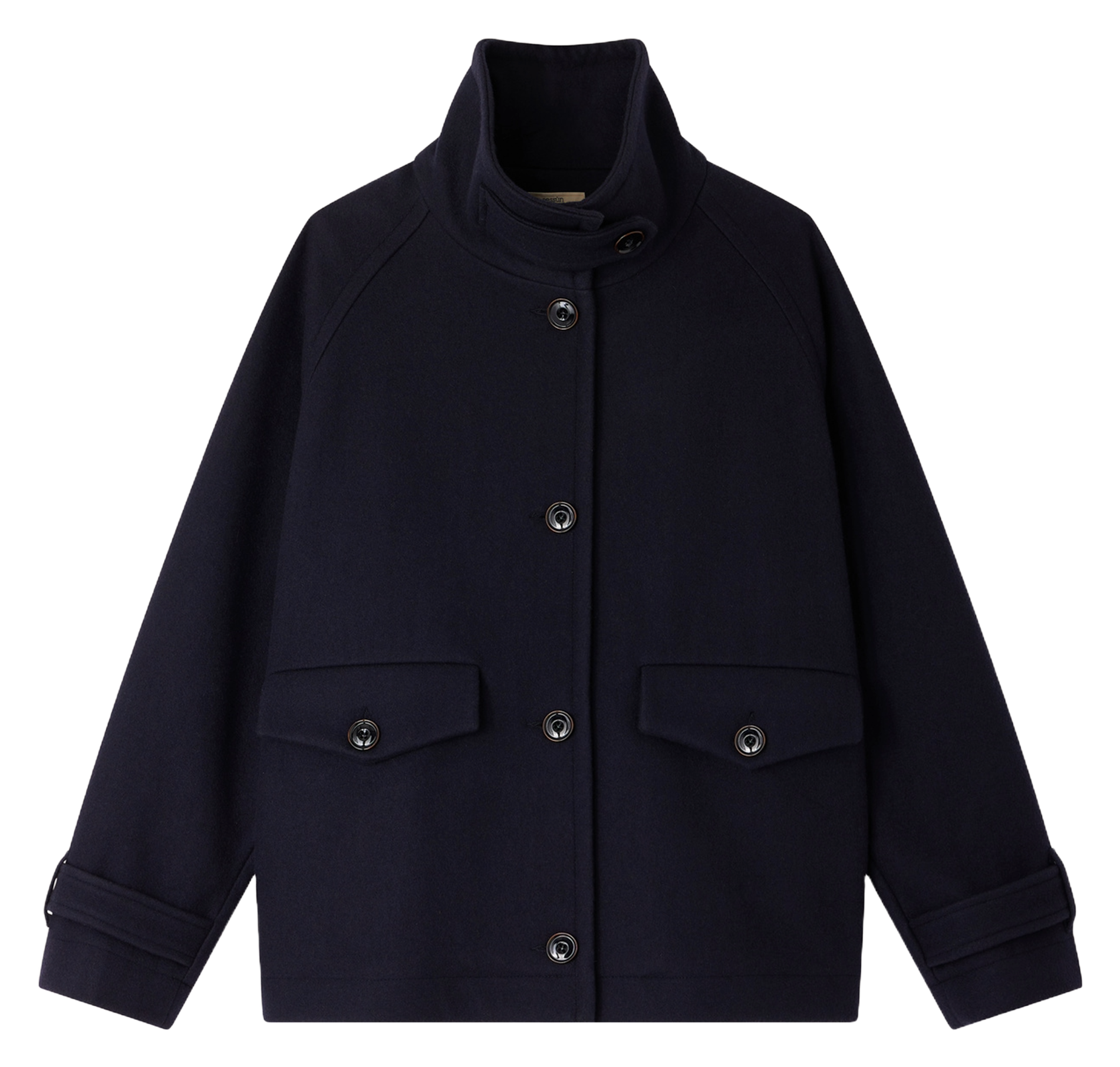 Manteau court col montant en laine mélangée lee wooly SESSUN Bleu