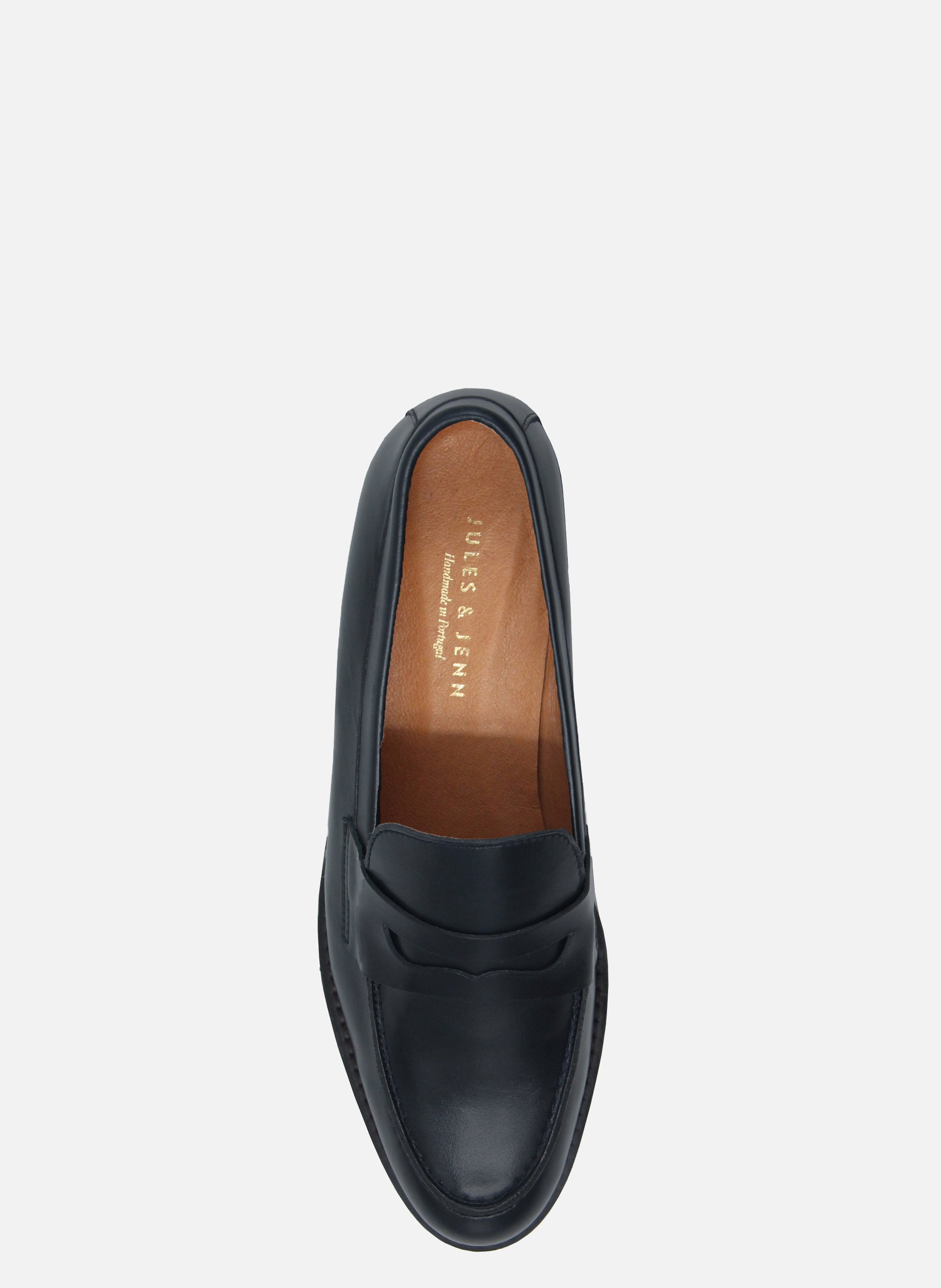 Mocassins cuir lisse JULES & JENN Bleu