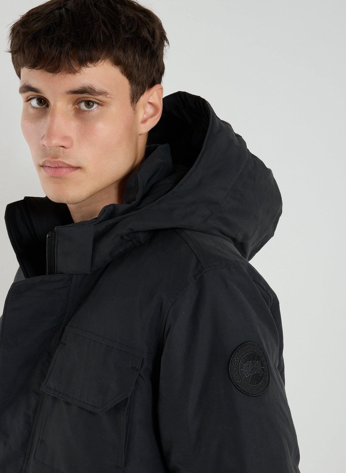 Parka à capuche amovible en coton mélangé CANADA GOOSE Gris