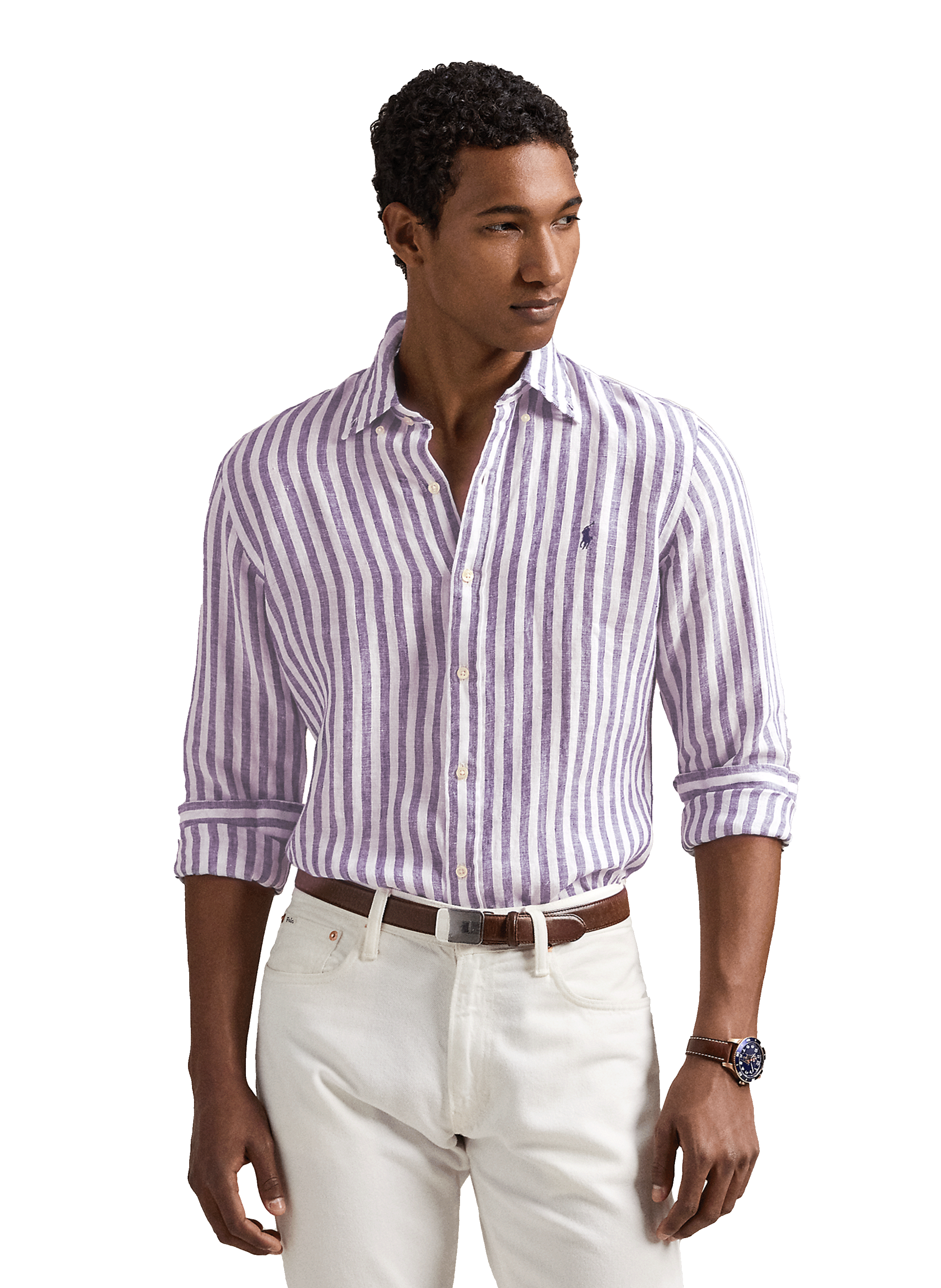 POLO RALPH LAUREN Chemise en lin rayé  Multicolore