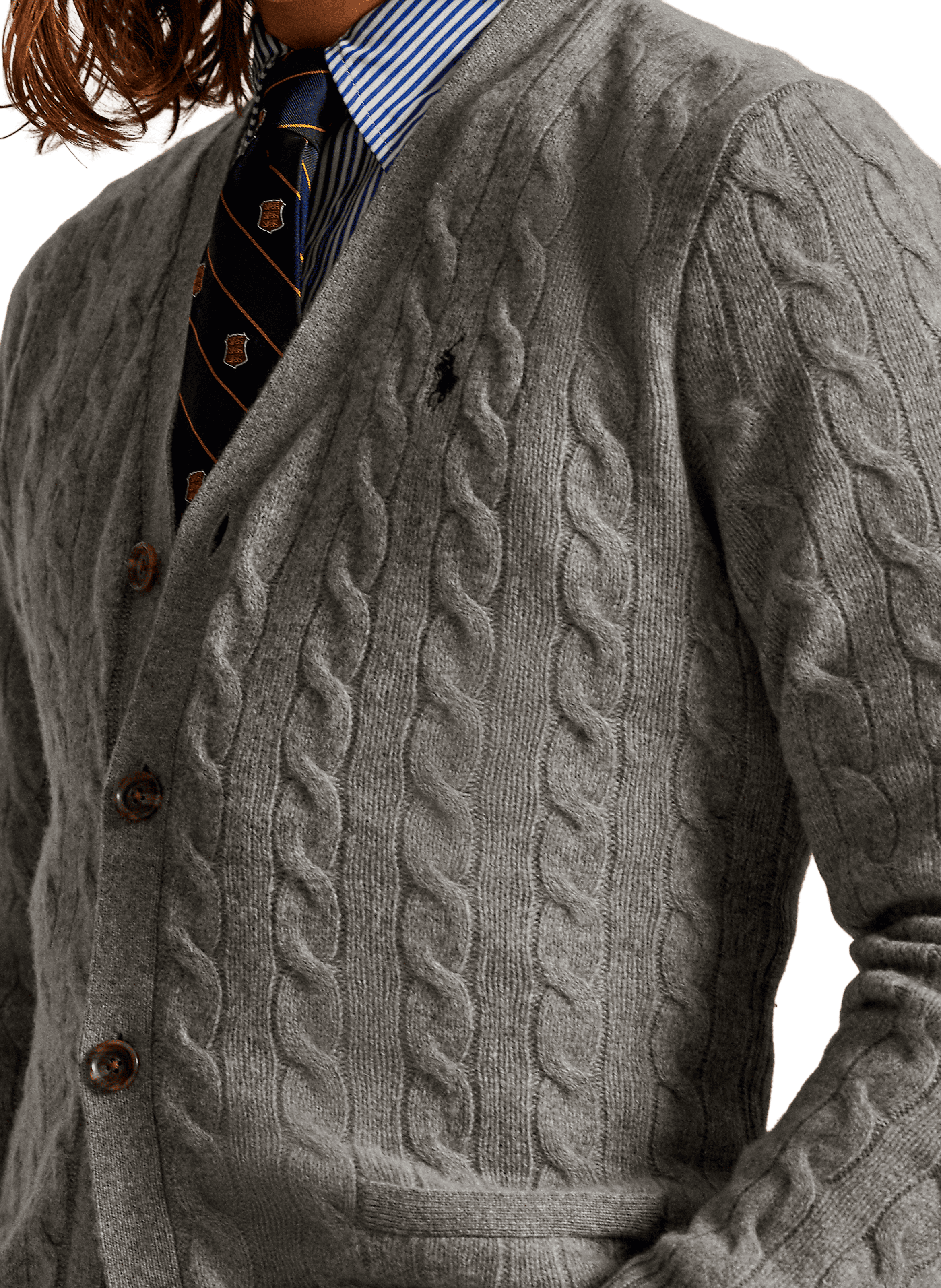 Gilet en laine et cachemire POLO RALPH LAUREN Gris