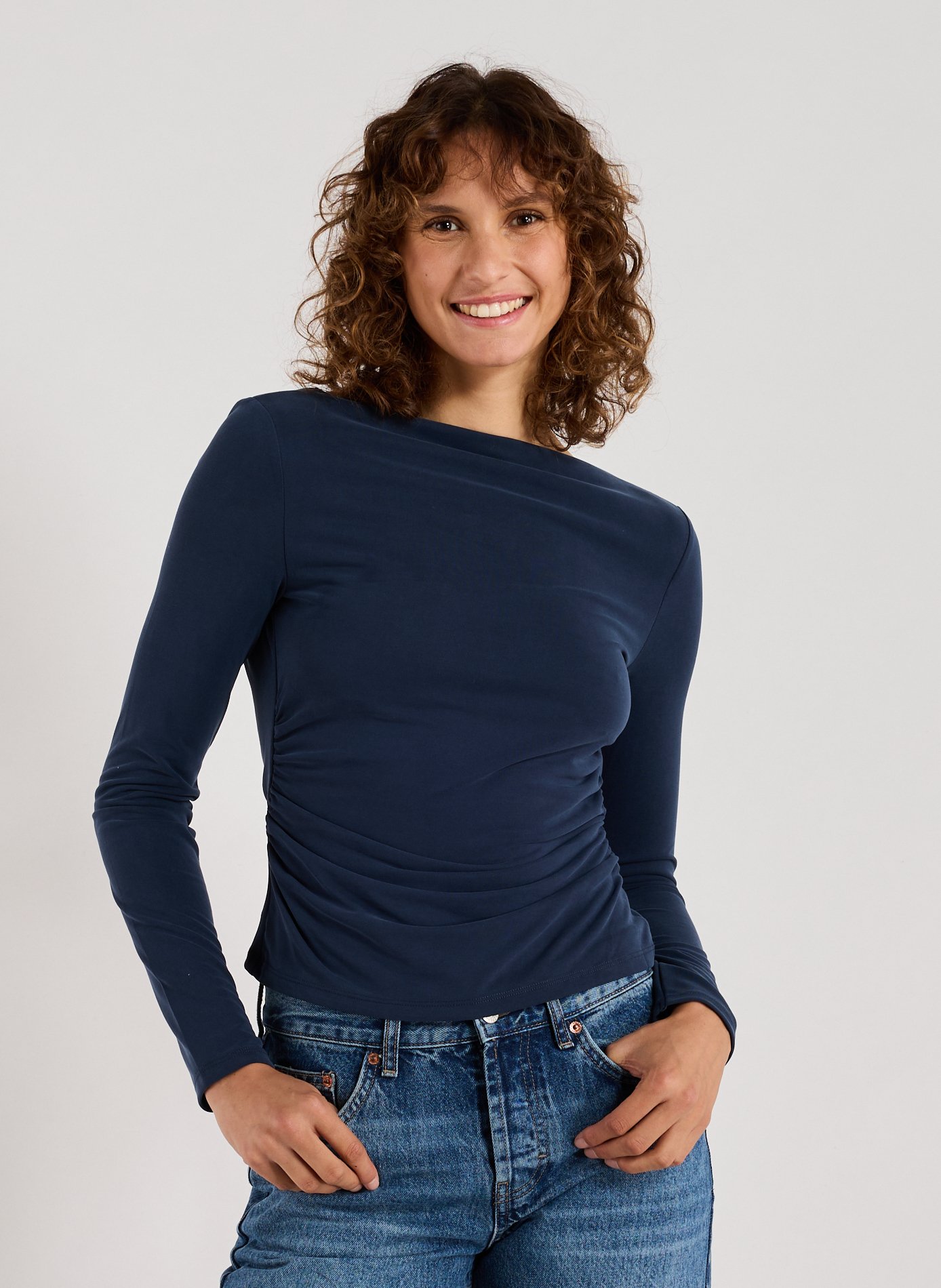 TOPSHOP Long-sleeve knit top Blue