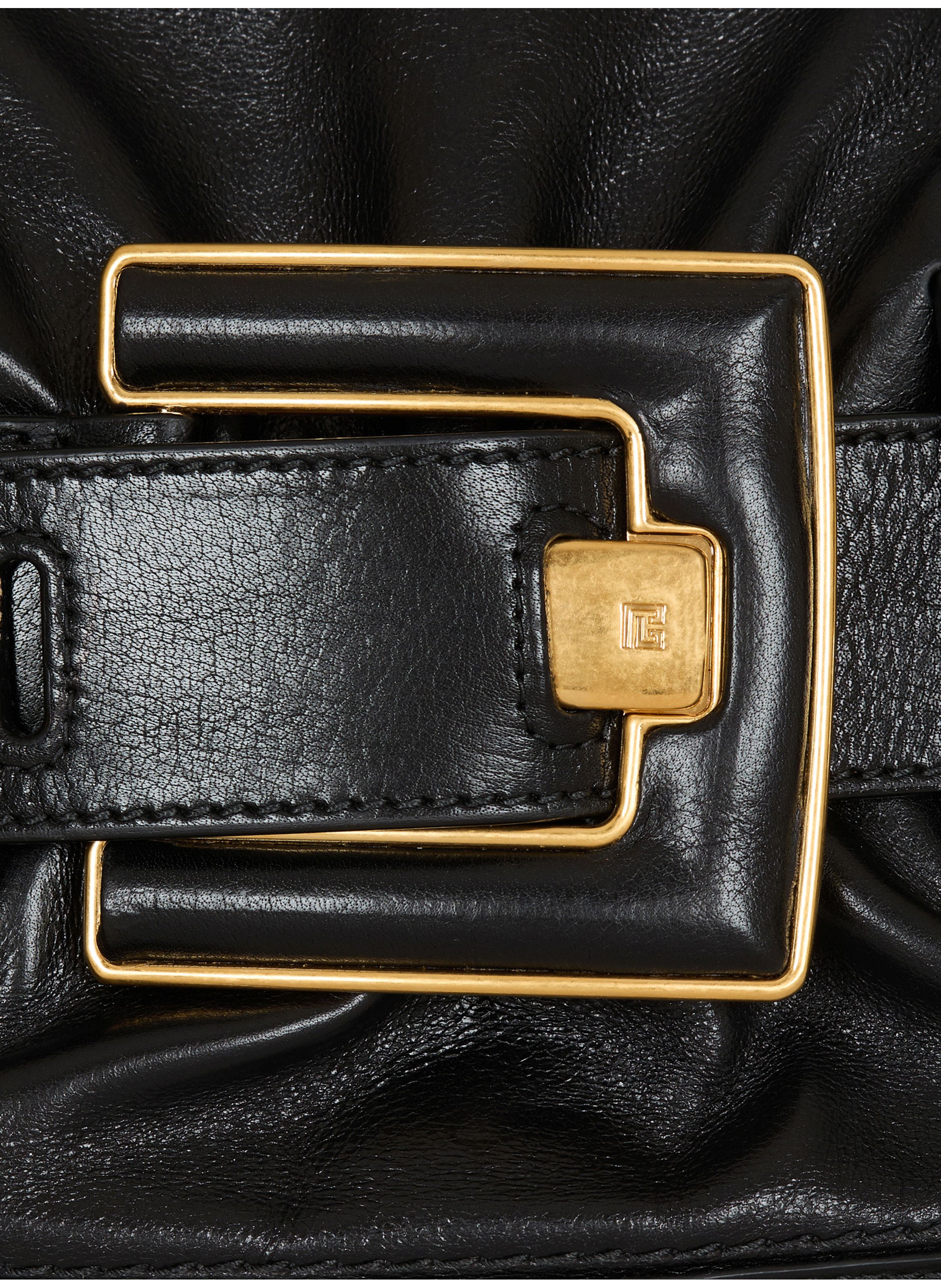 Sac anthem en cuir de veau BALMAIN Noir