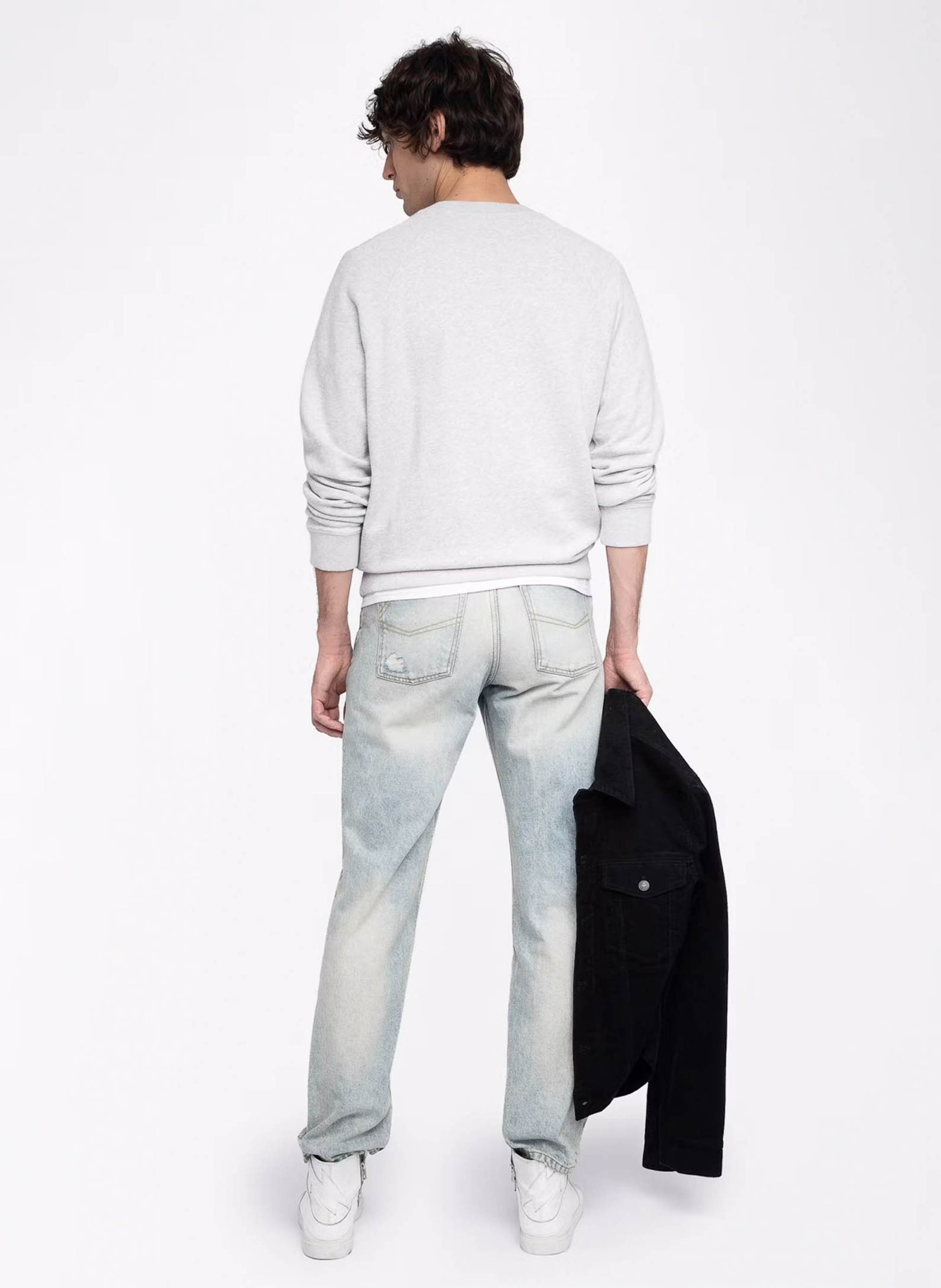 Sweat droit col rond en coton uppy ZADIG&VOLTAIRE Gris