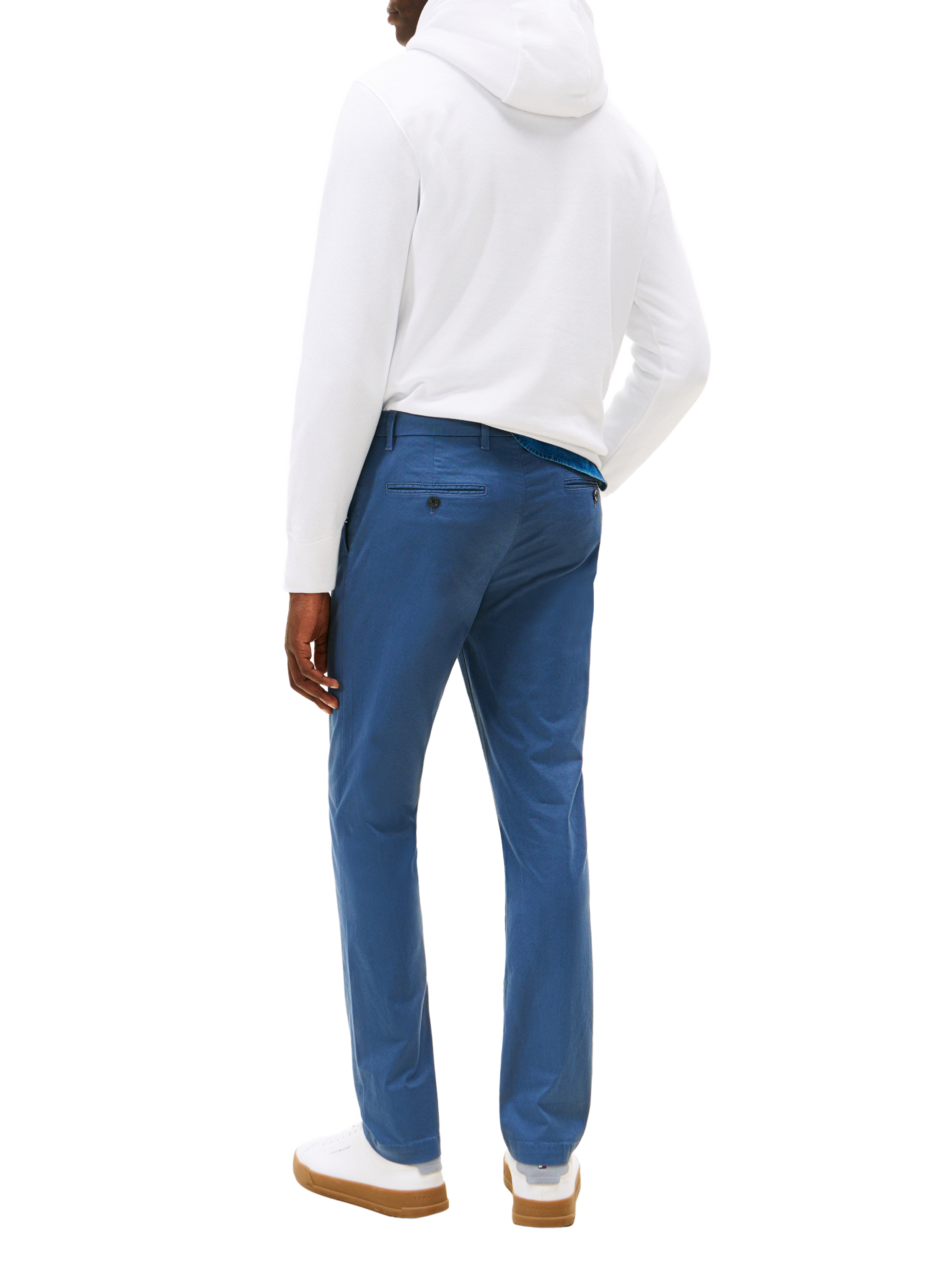 Pantalon coupe slim en coton TOMMY HILFIGER Bleu