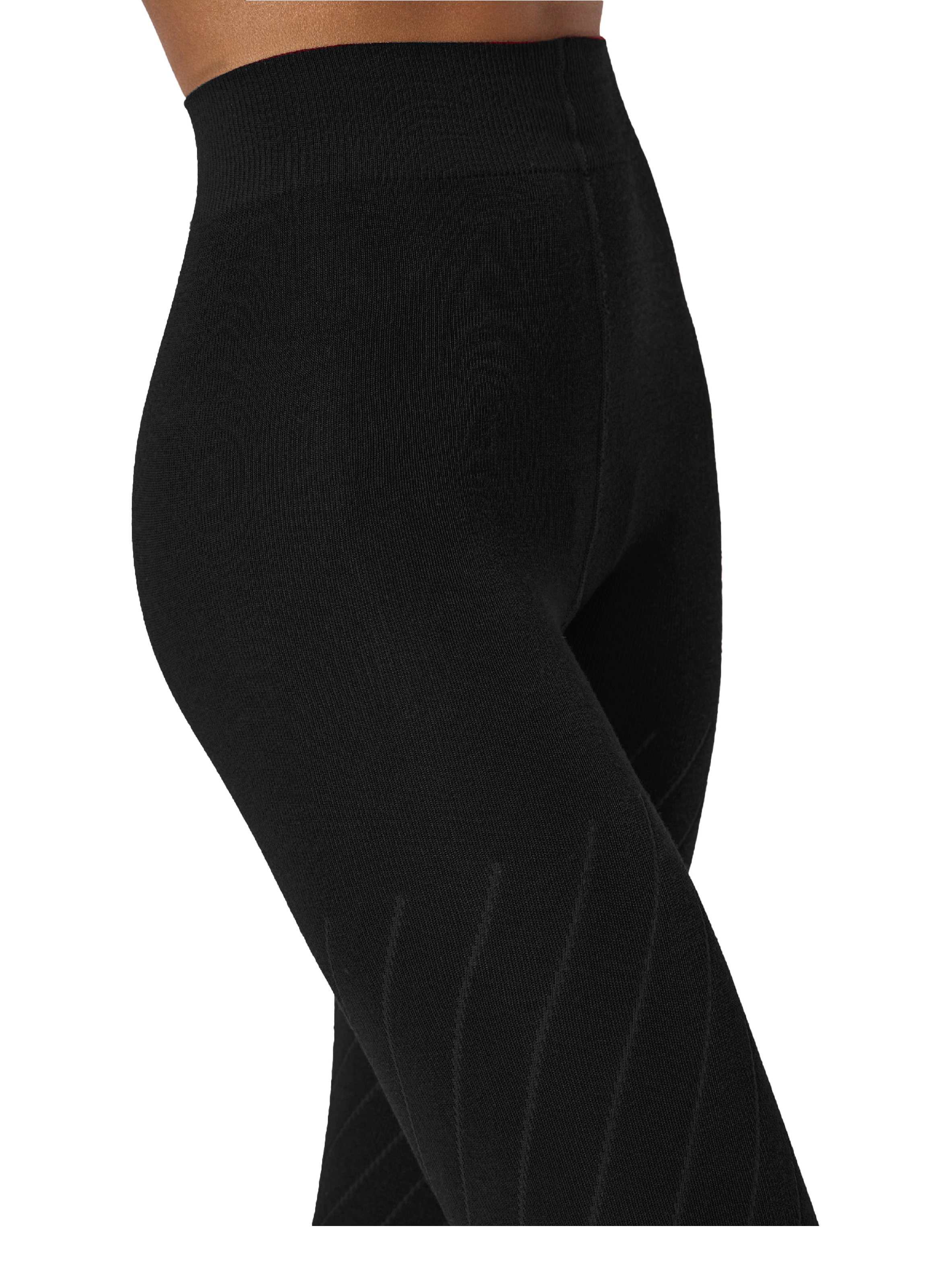Collants à motifs en laine vierge mélangée WOLFORD Noir
