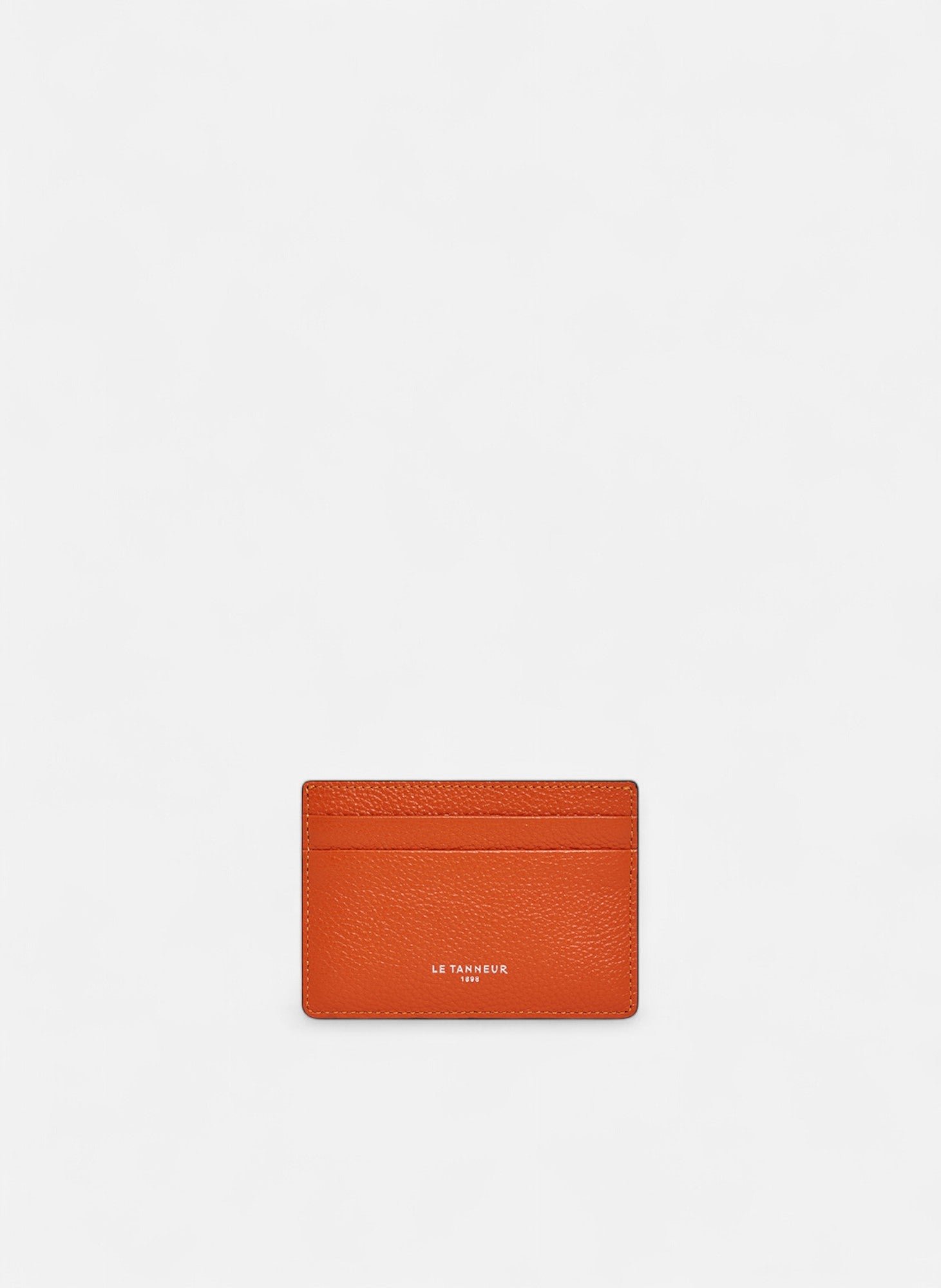 Porte cartes emile en cuir grainé LE TANNEUR Orange