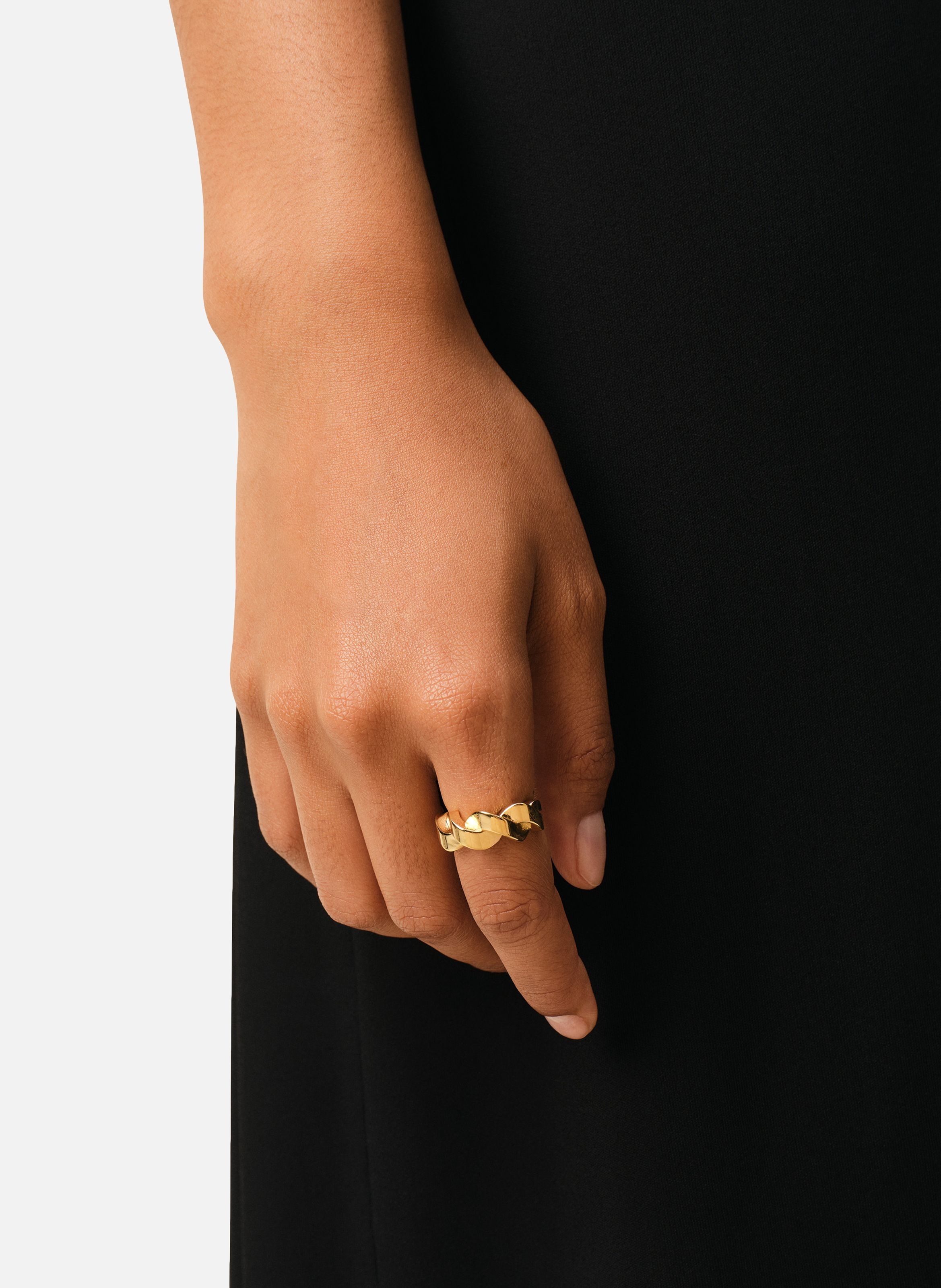Bague tresse dorée unisexe en laiton AMI PARIS Jaune