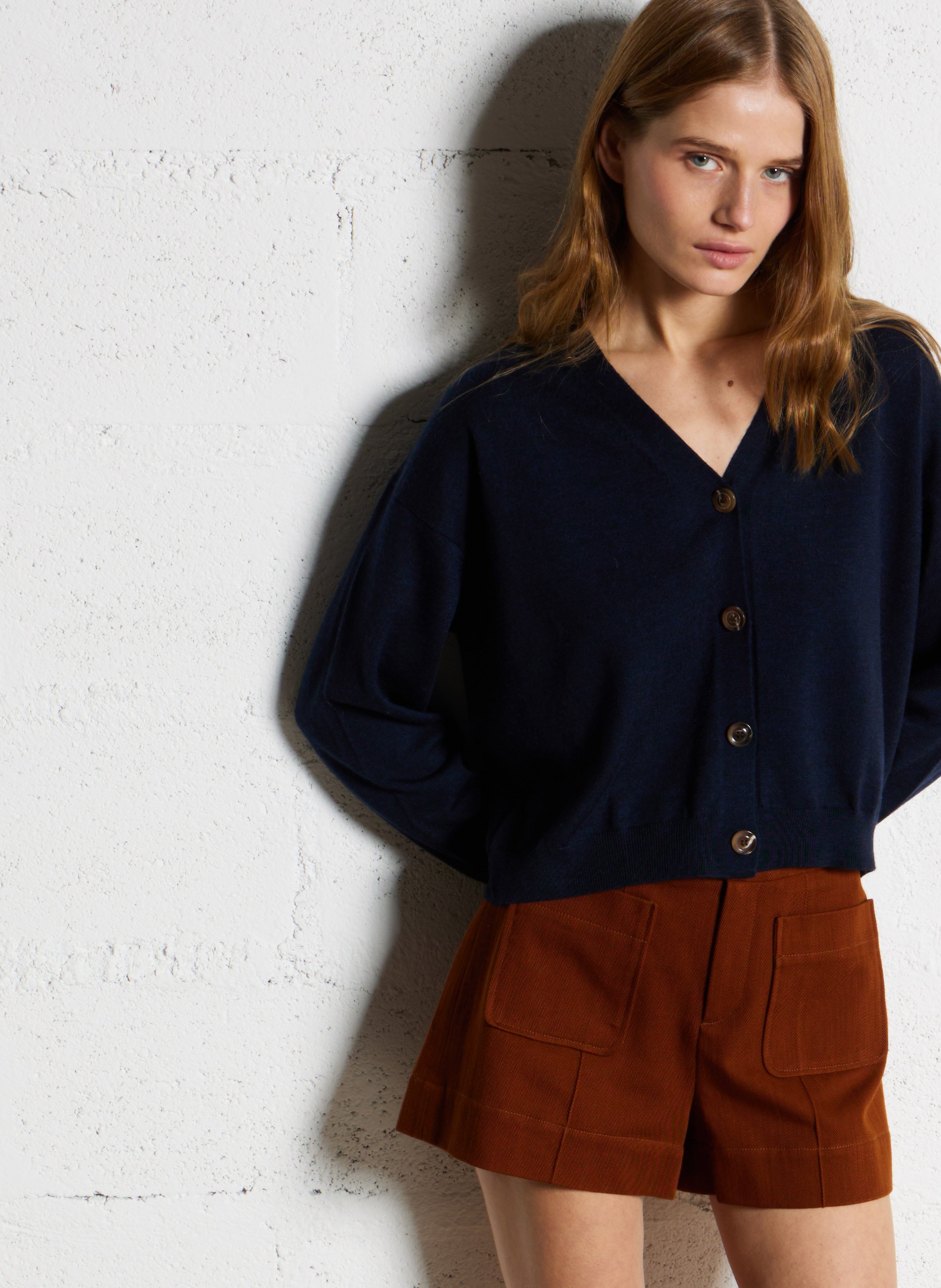 Gilet boutonné en laine idem SOEUR Bleu