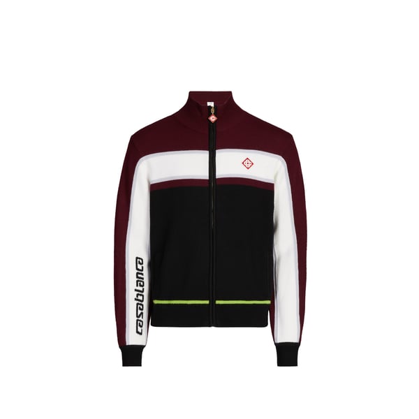 Veste zippée à col montant en laine mérinos Veste zippée à col montant en laine mérinos