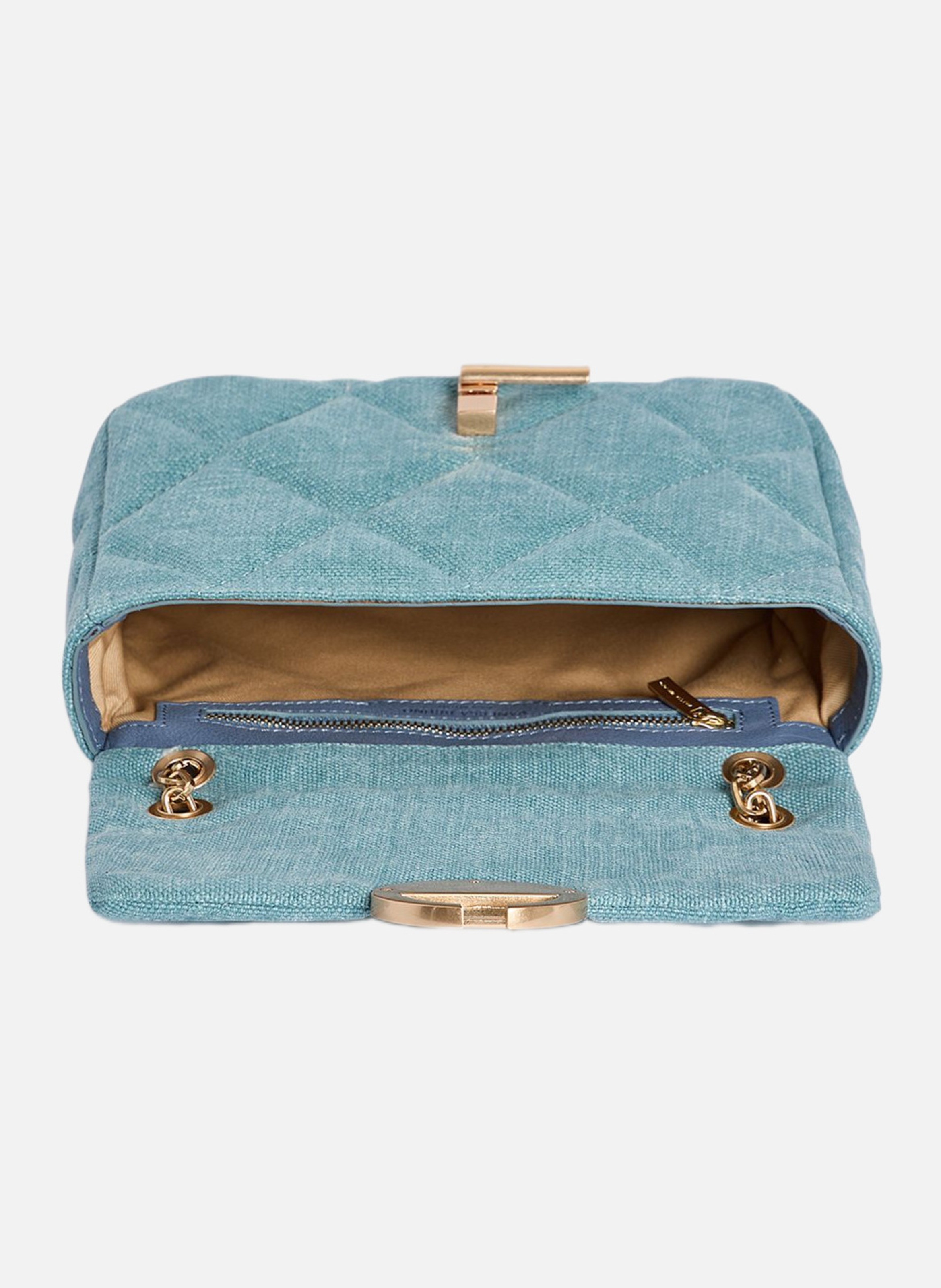 Moyen Sac Moon en Lin VANESSA BRUNO Bleu