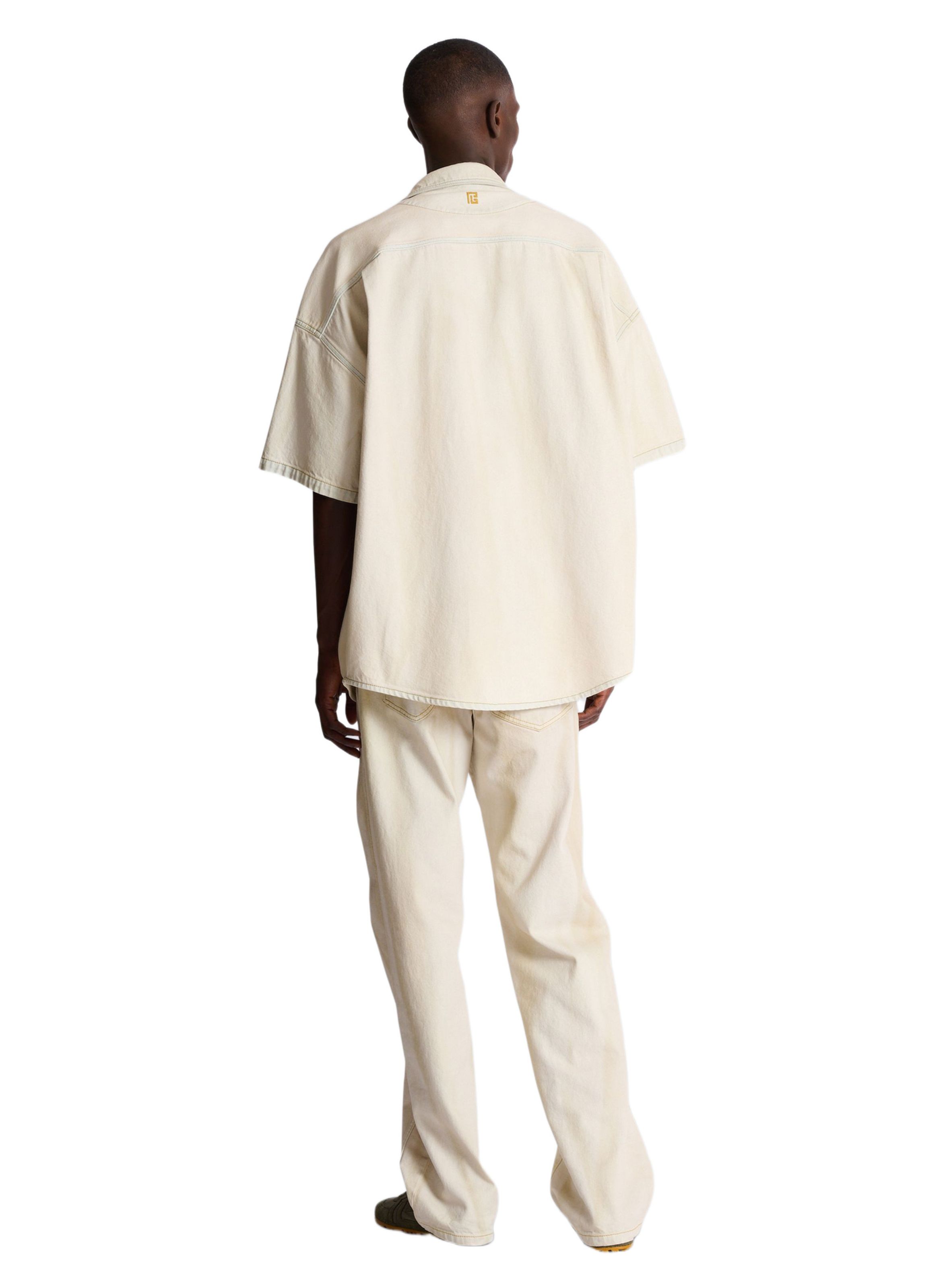 Surchemise en denim délavé BALMAIN Beige