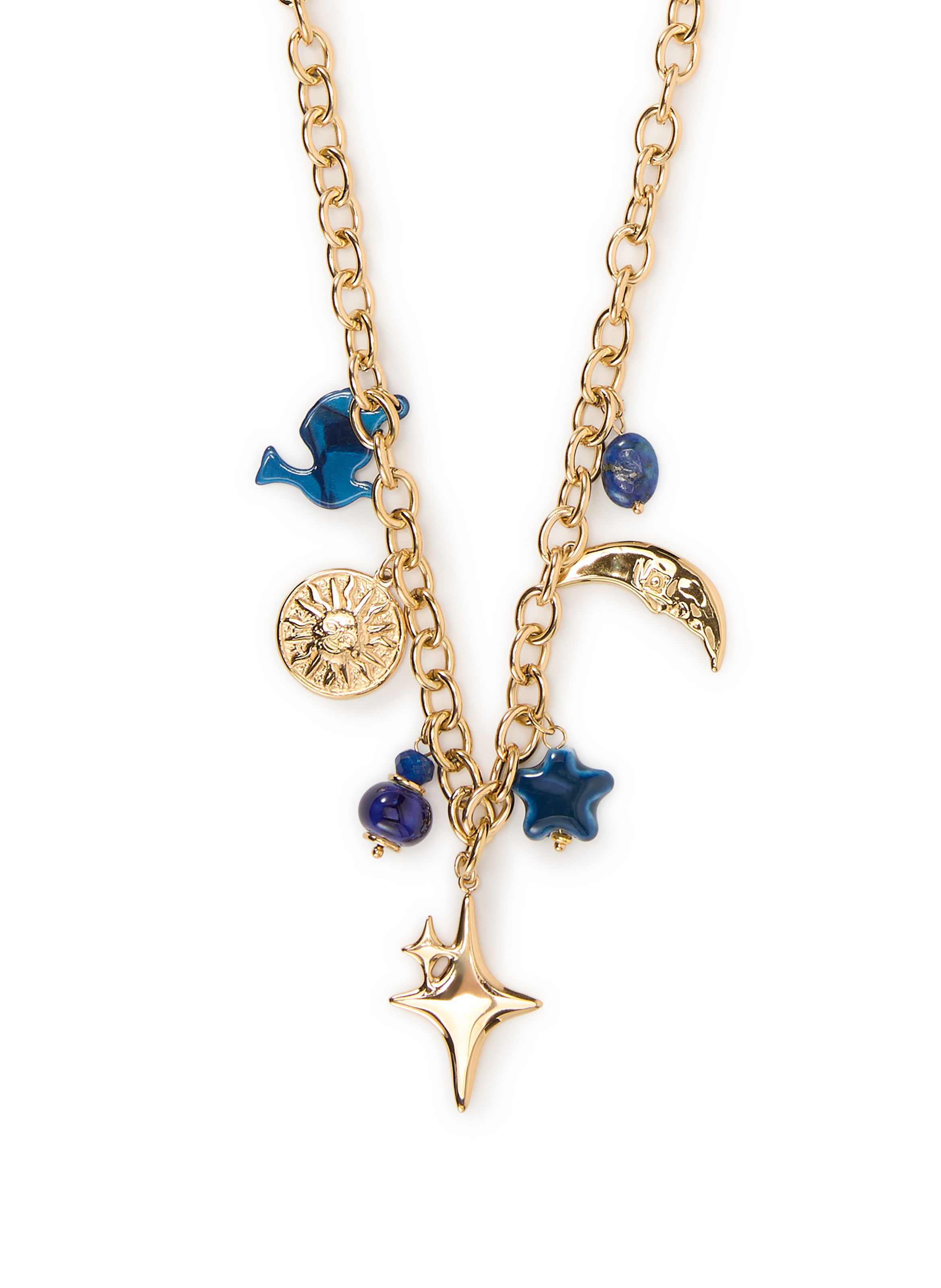 Collier pendentif avec charms AU PRINTEMPS PARIS Bleu