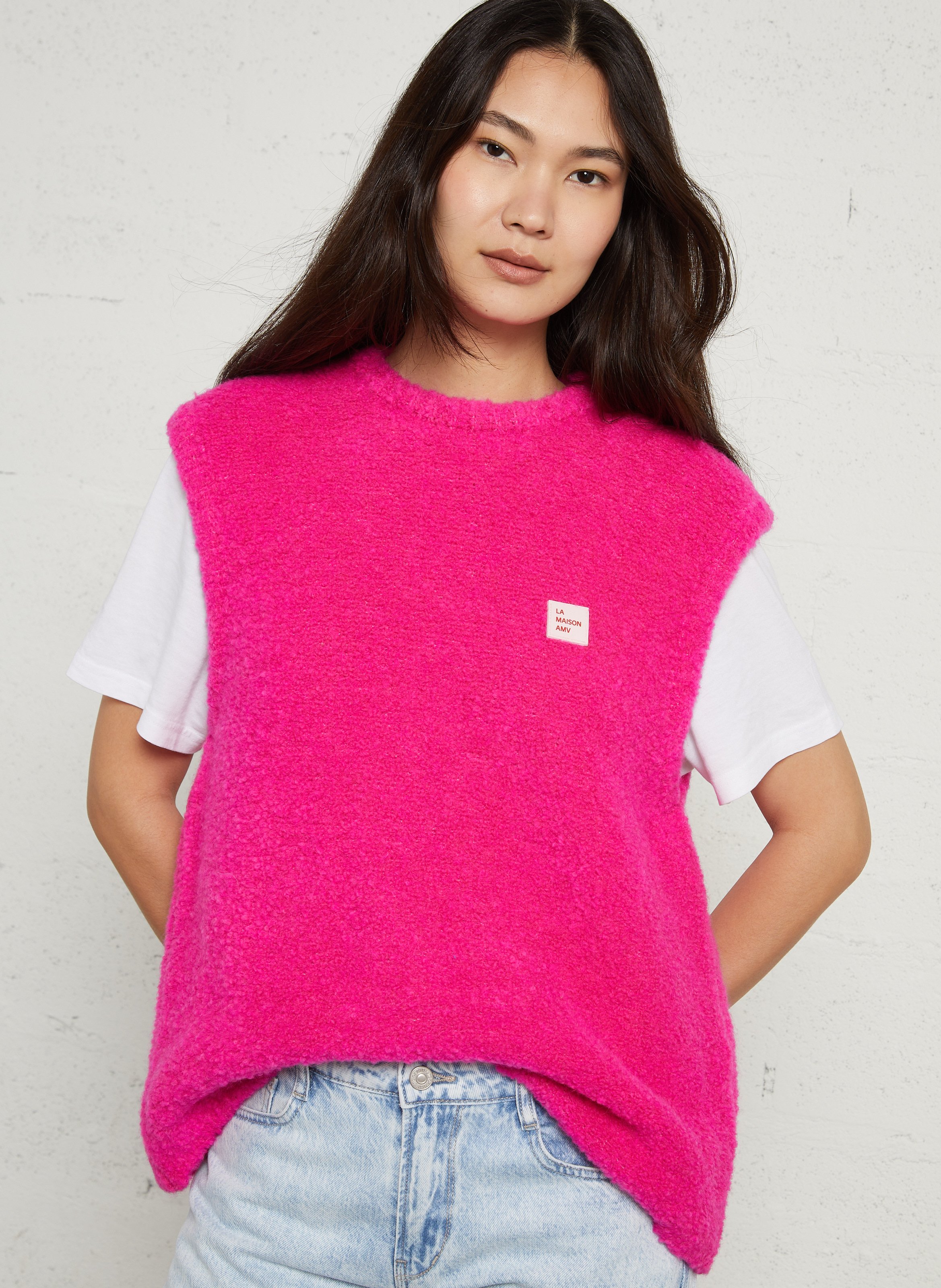 Pull oversize en maille zolly AMERICAN VINTAGE Rose