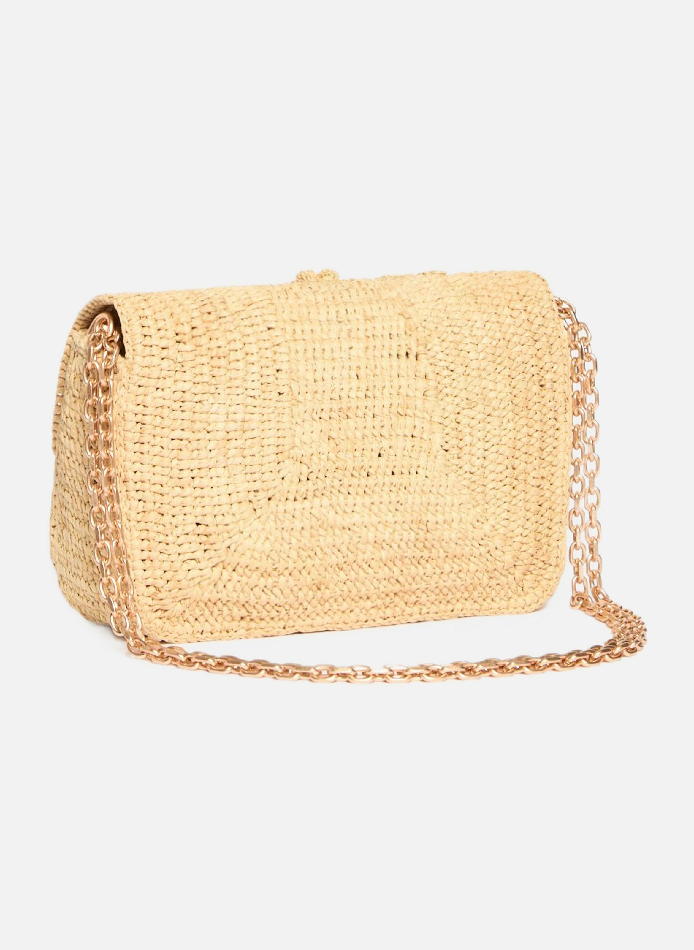 Moyen sac moon en raphia VANESSA BRUNO Blanc