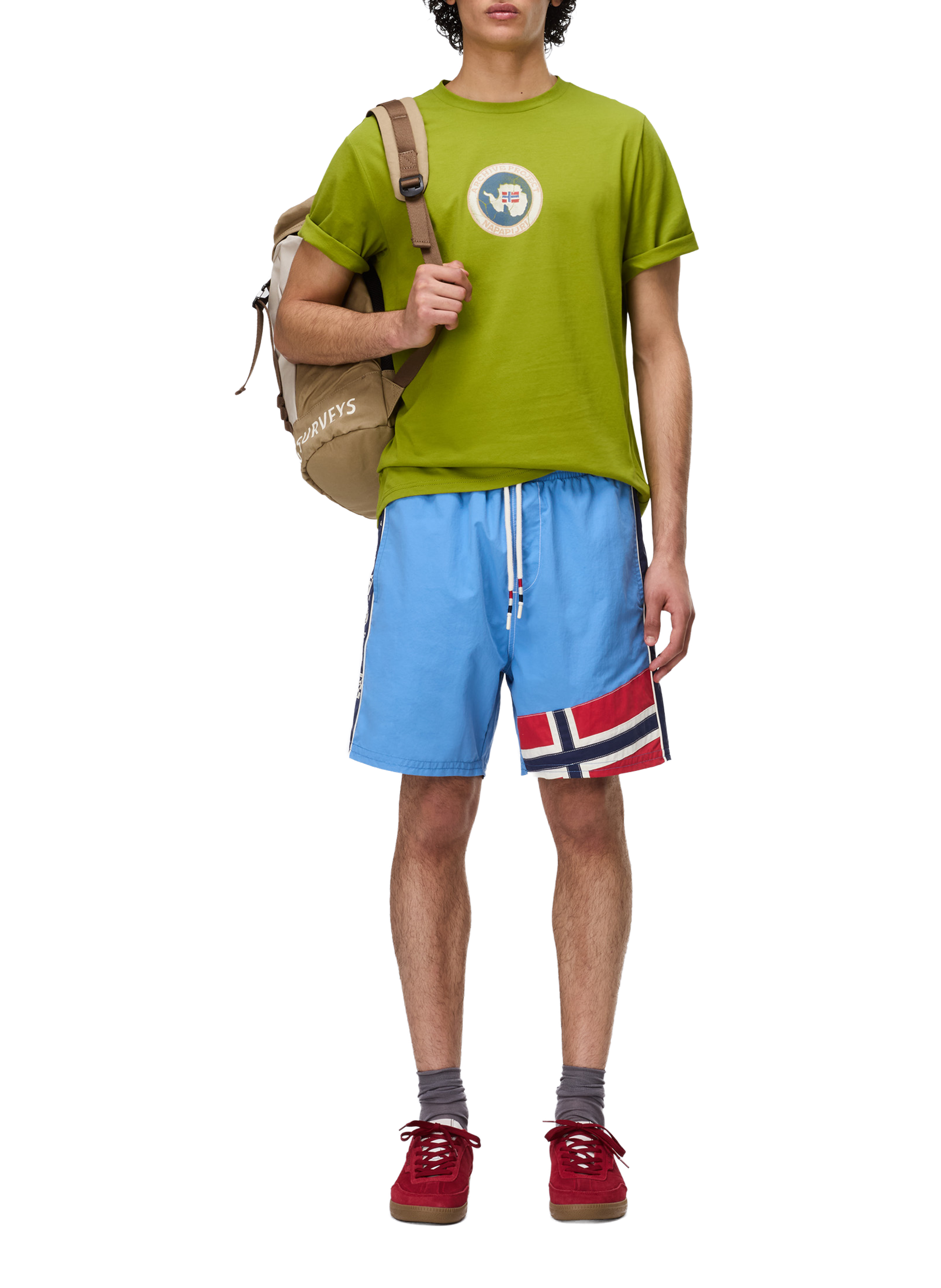 T-shirt imprimé Phos en coton NAPAPIJRI Kaki