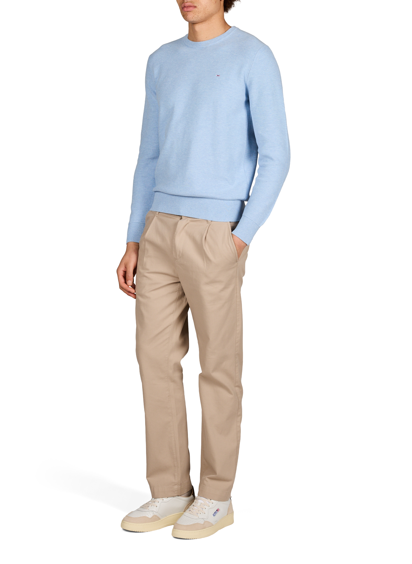 Pull droit col rond en coton EDEN PARK Bleu