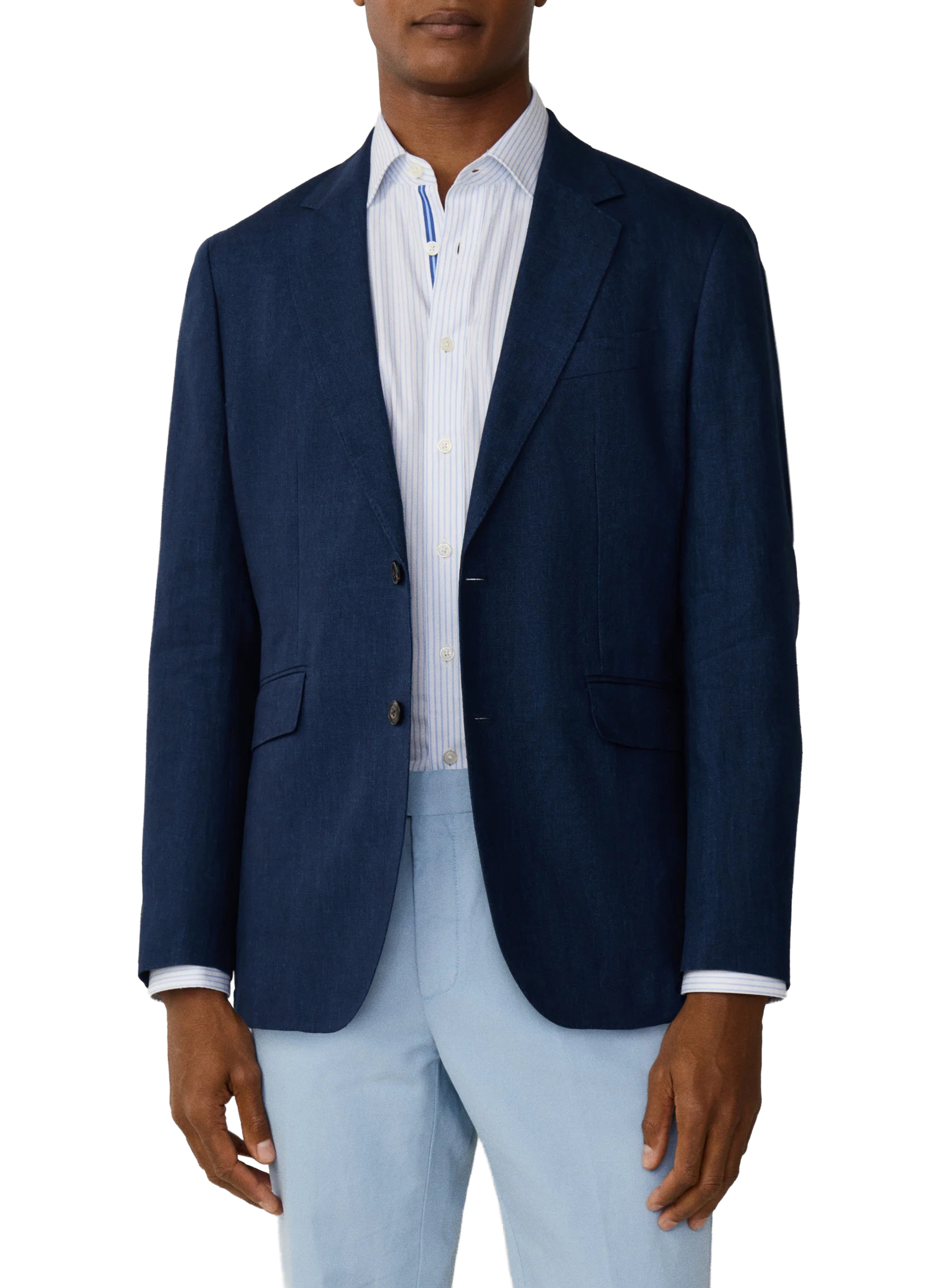 Fitted linen jacket HACKETT Blue