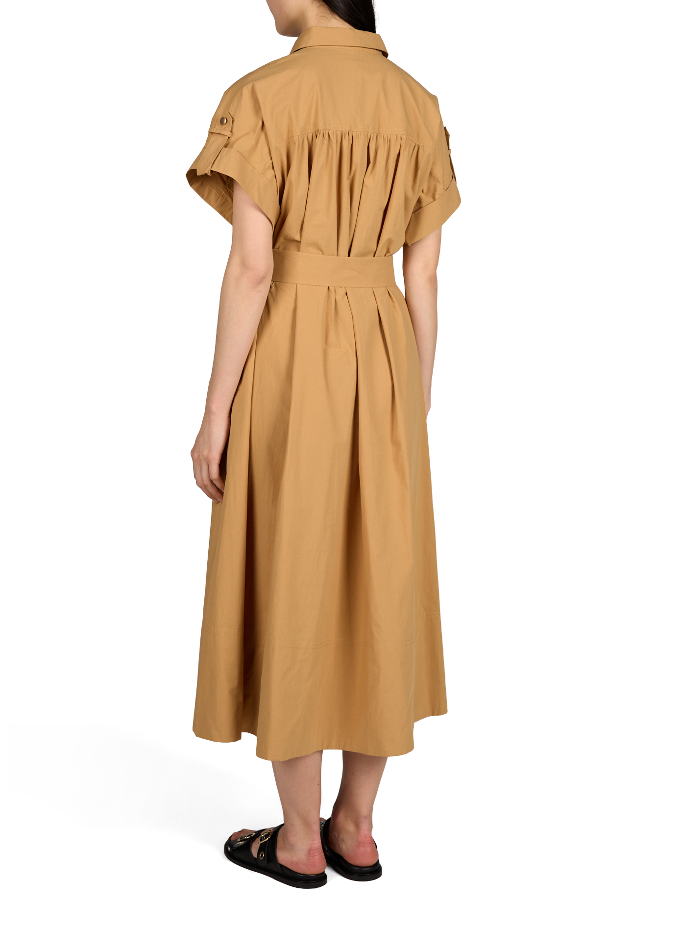 Robe longue et droite en coton SUNCOO Marron