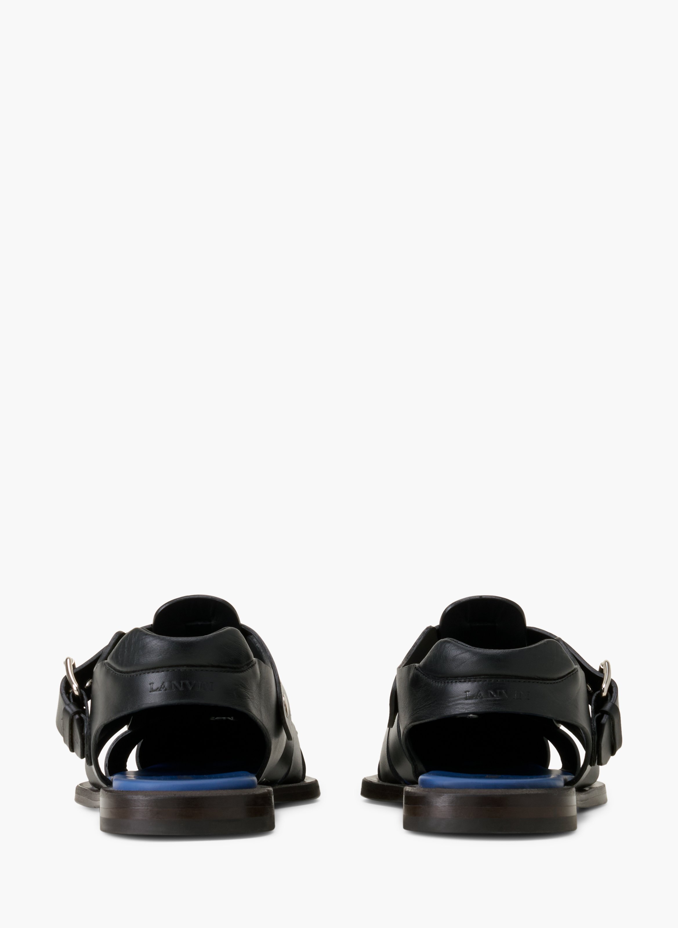 Sandale à bout pointu en cuir LANVIN Noir