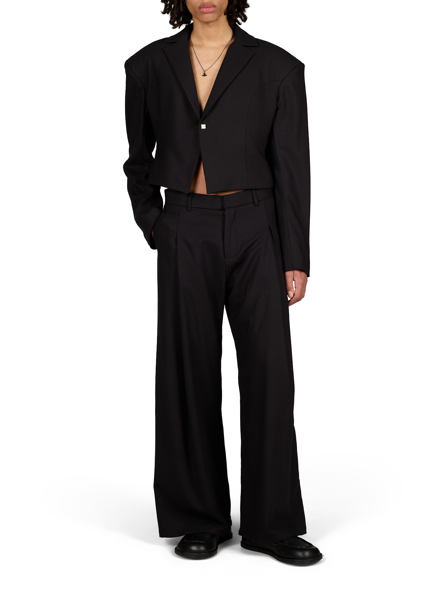 Pantalon large uni CAMPILLO Noir