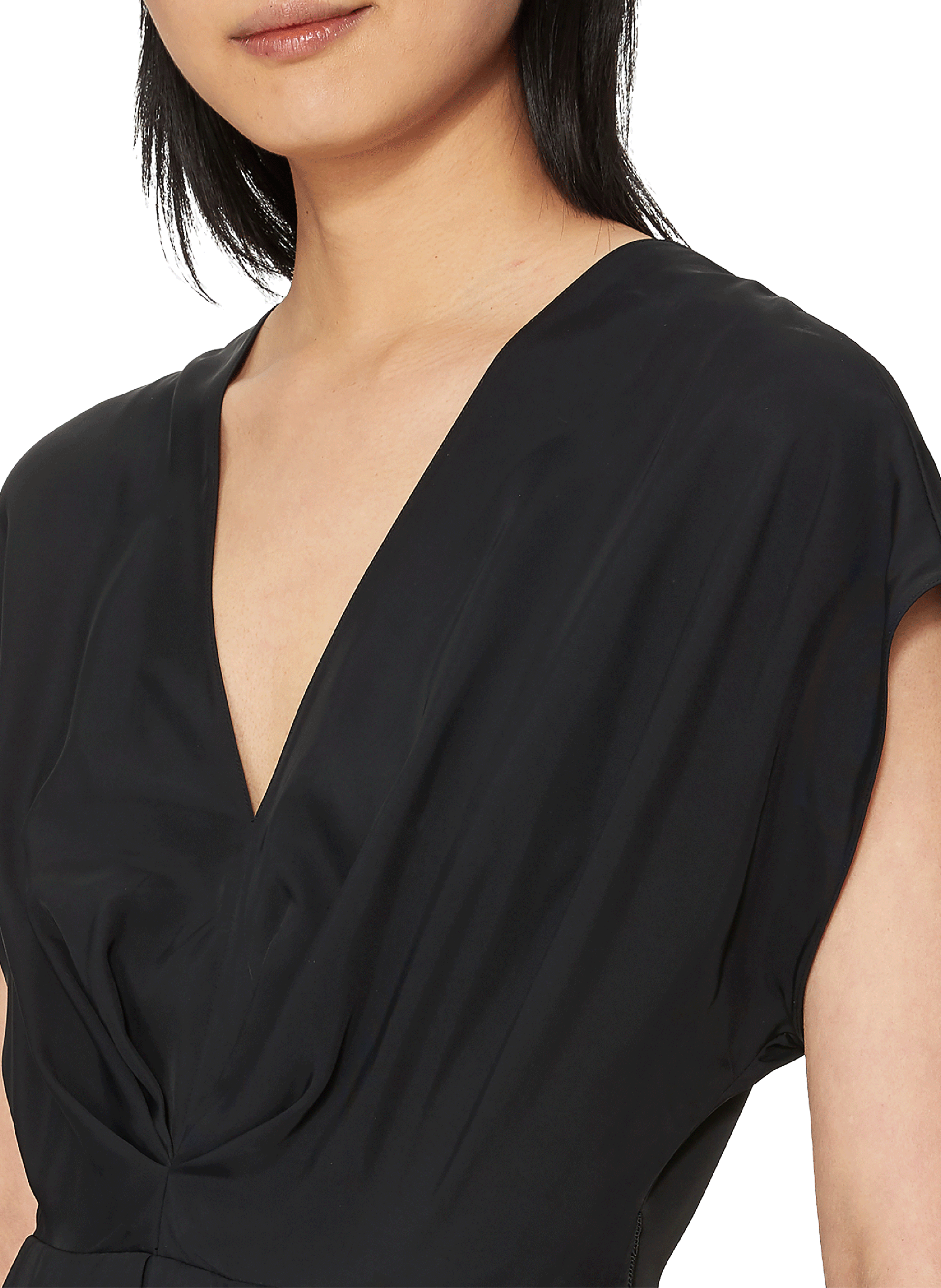 Robe midi ceinturée en viscose PRADA Noir