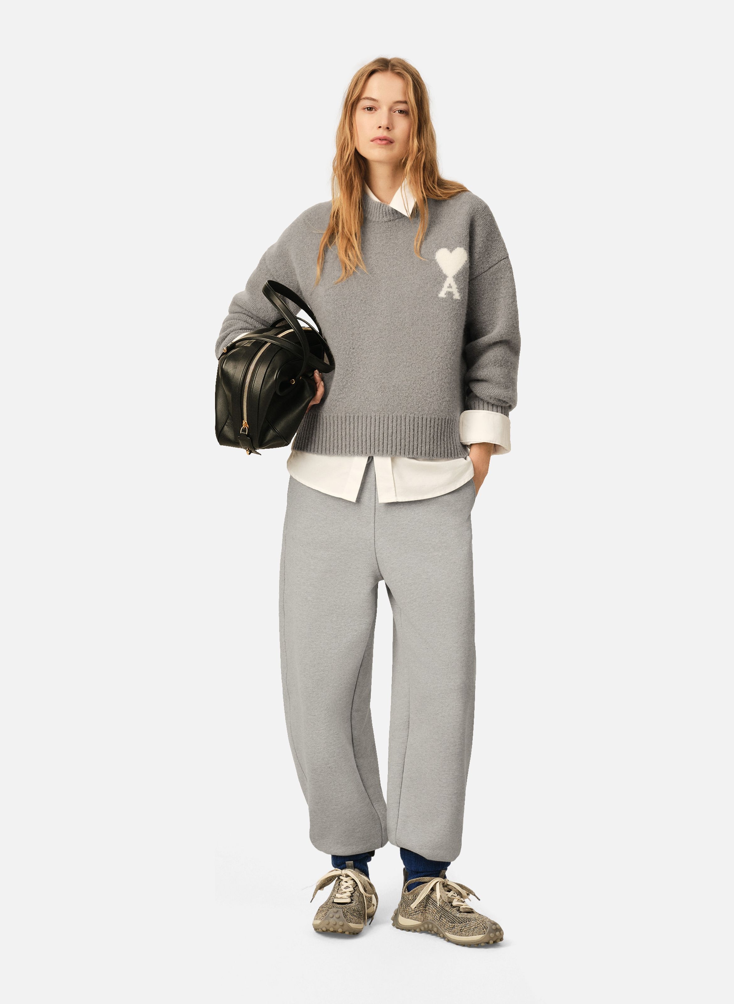 Pull unisexe en alpaga ami de coeur AMI PARIS Gris
