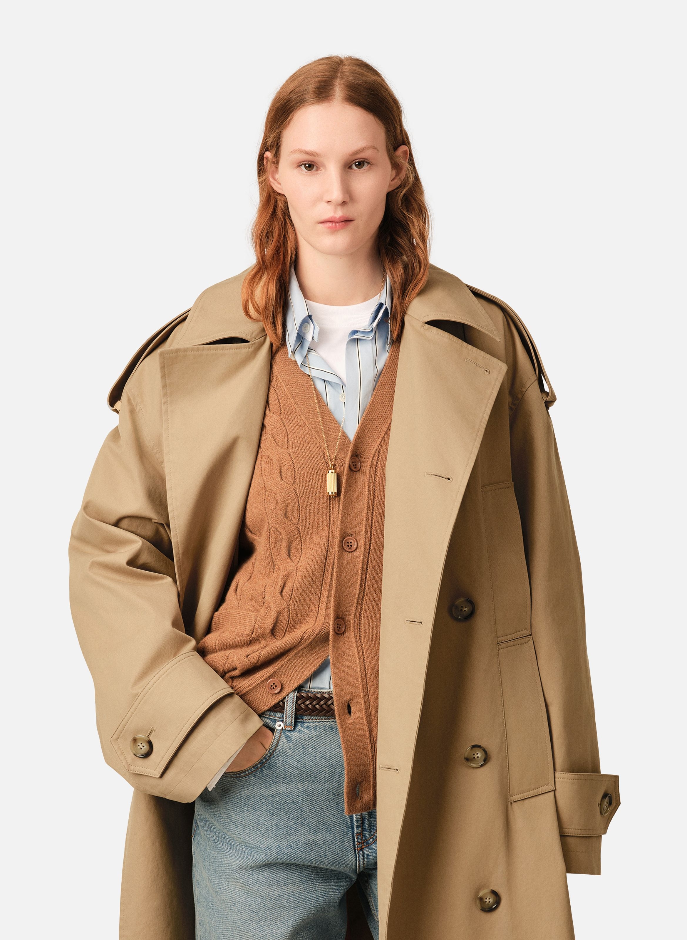 Trench coat unisexe en coton AMI PARIS Beige