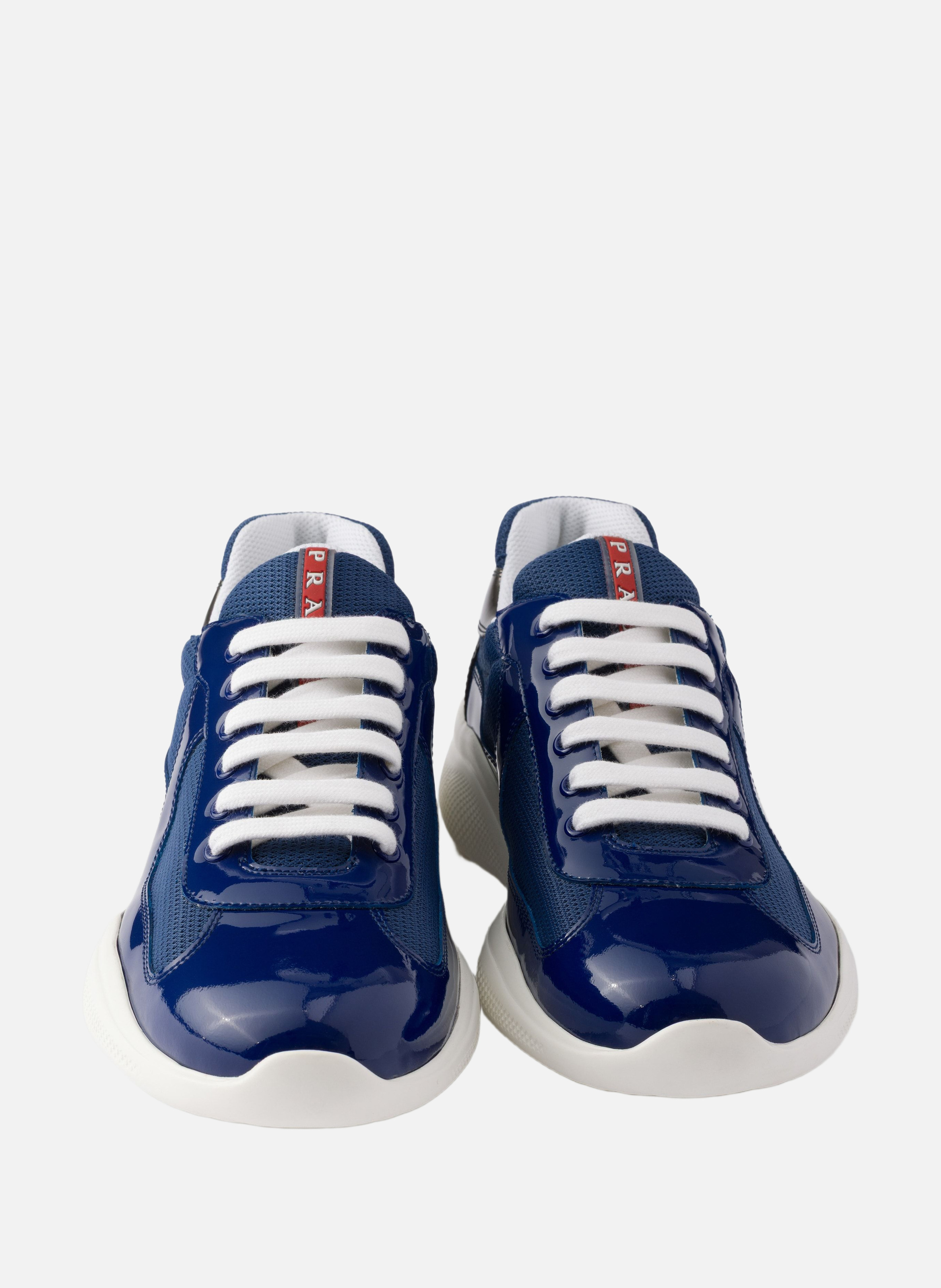 Sneakers prada america’s cup en cuir verni et tiss PRADA Bleu