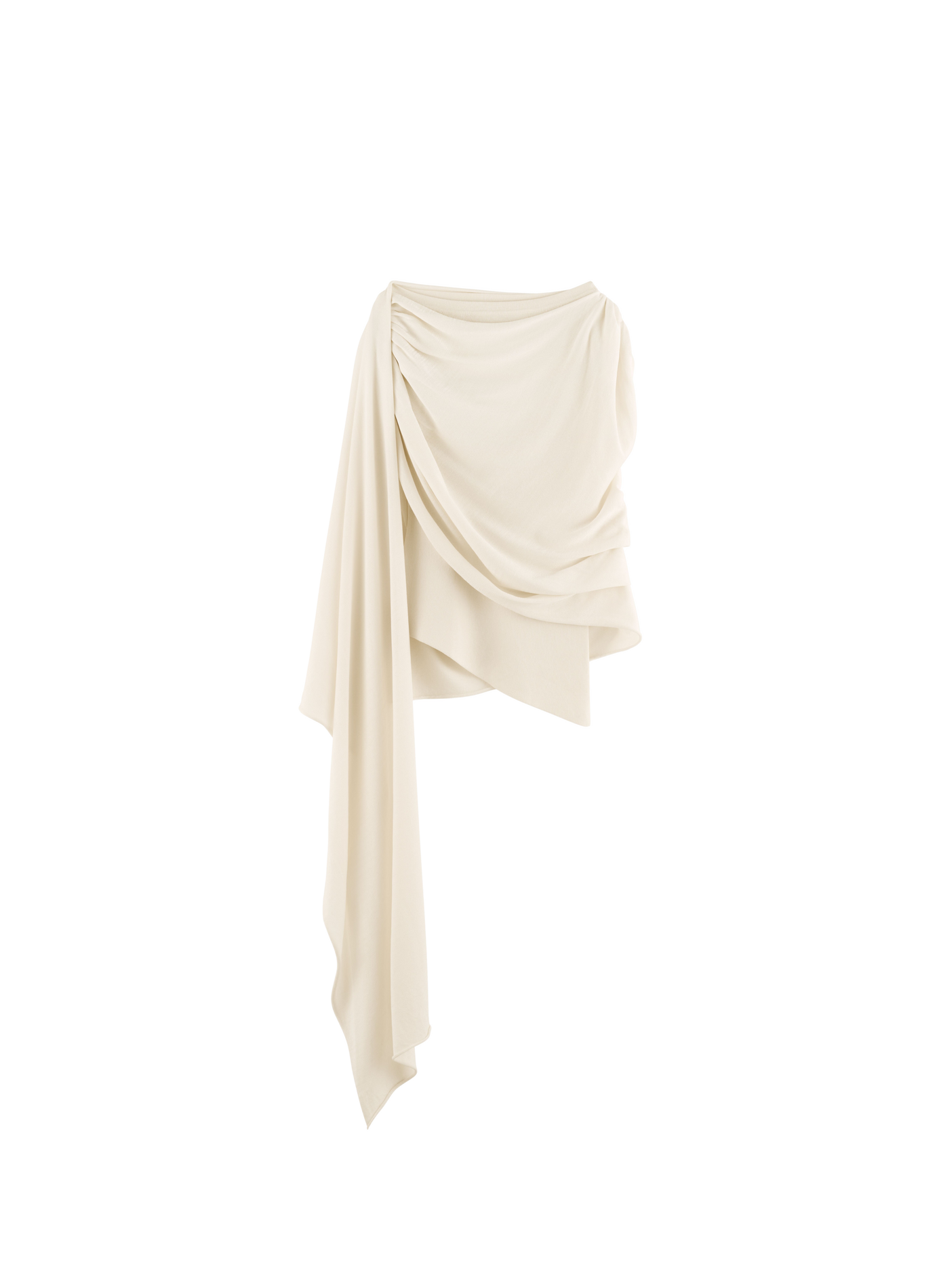 Asymmetrical scarf top ARAKII White