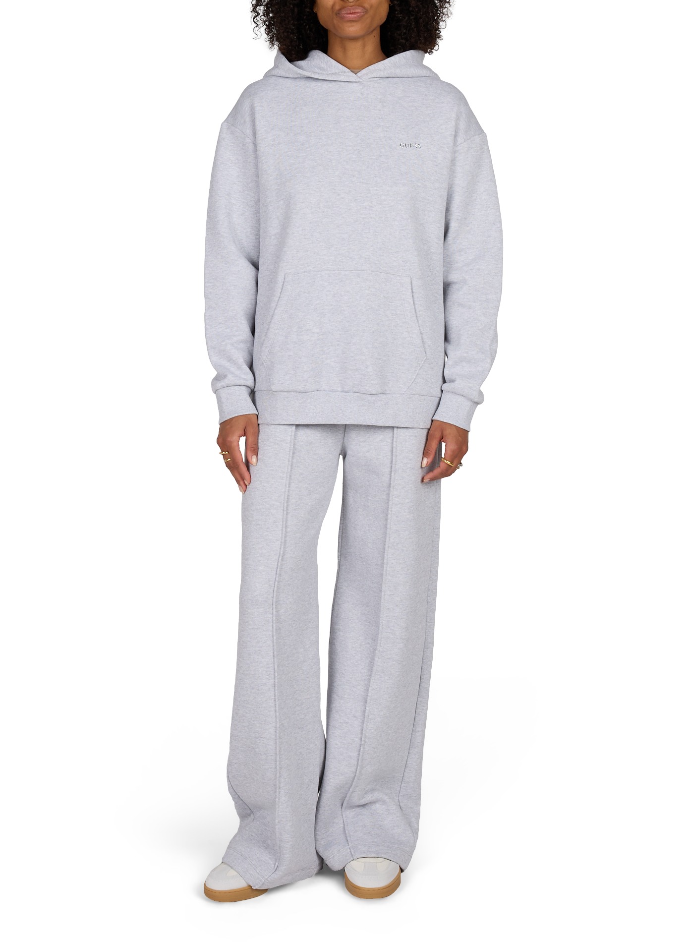 Pleated cotton blend sweatpants GUESS Grey