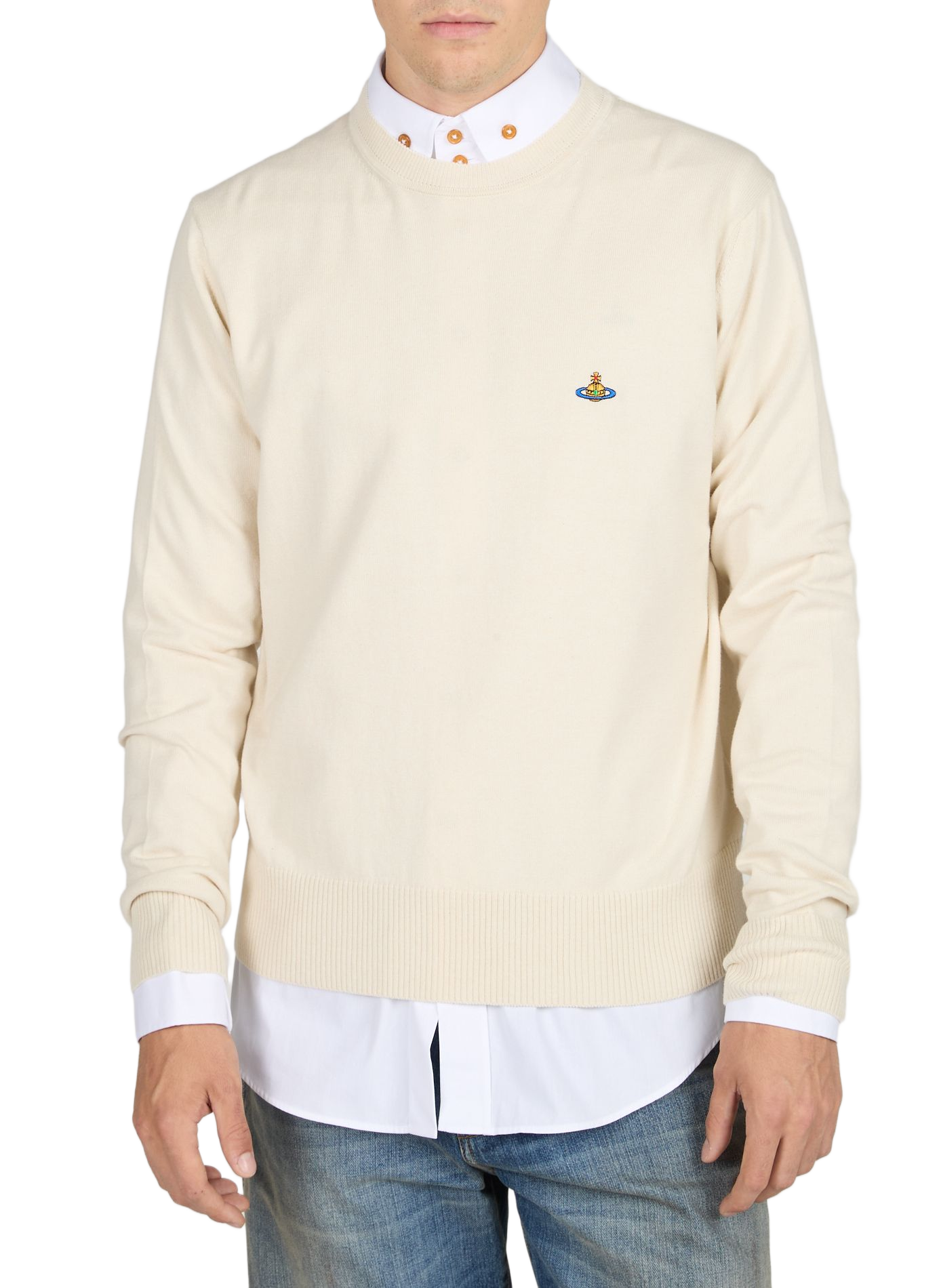 Alex straight fit sweater in cotton and cashmere VIVIENNE WESTWOOD Beige