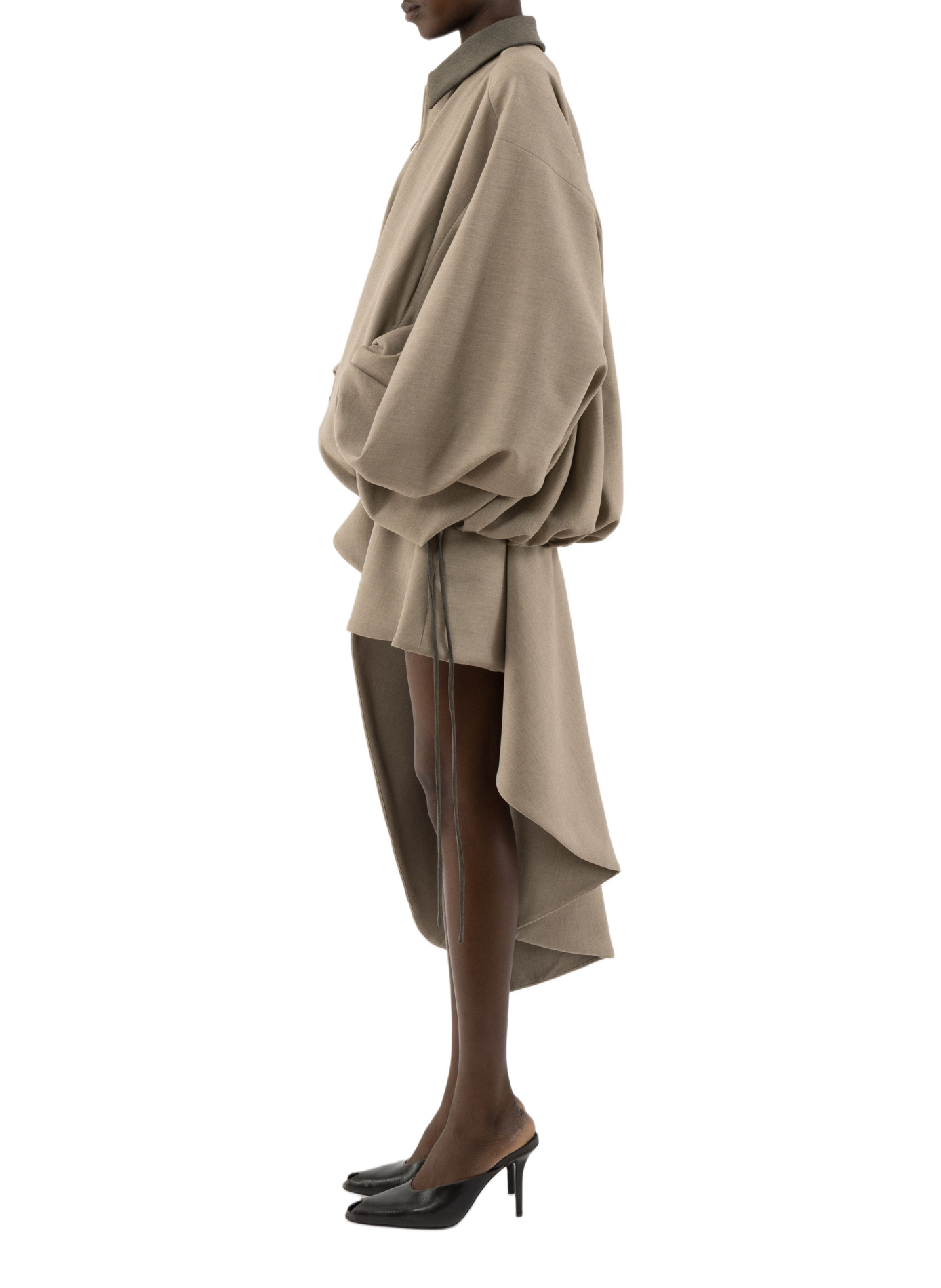 Weite Unifarben Jacke ARAKII Beige
