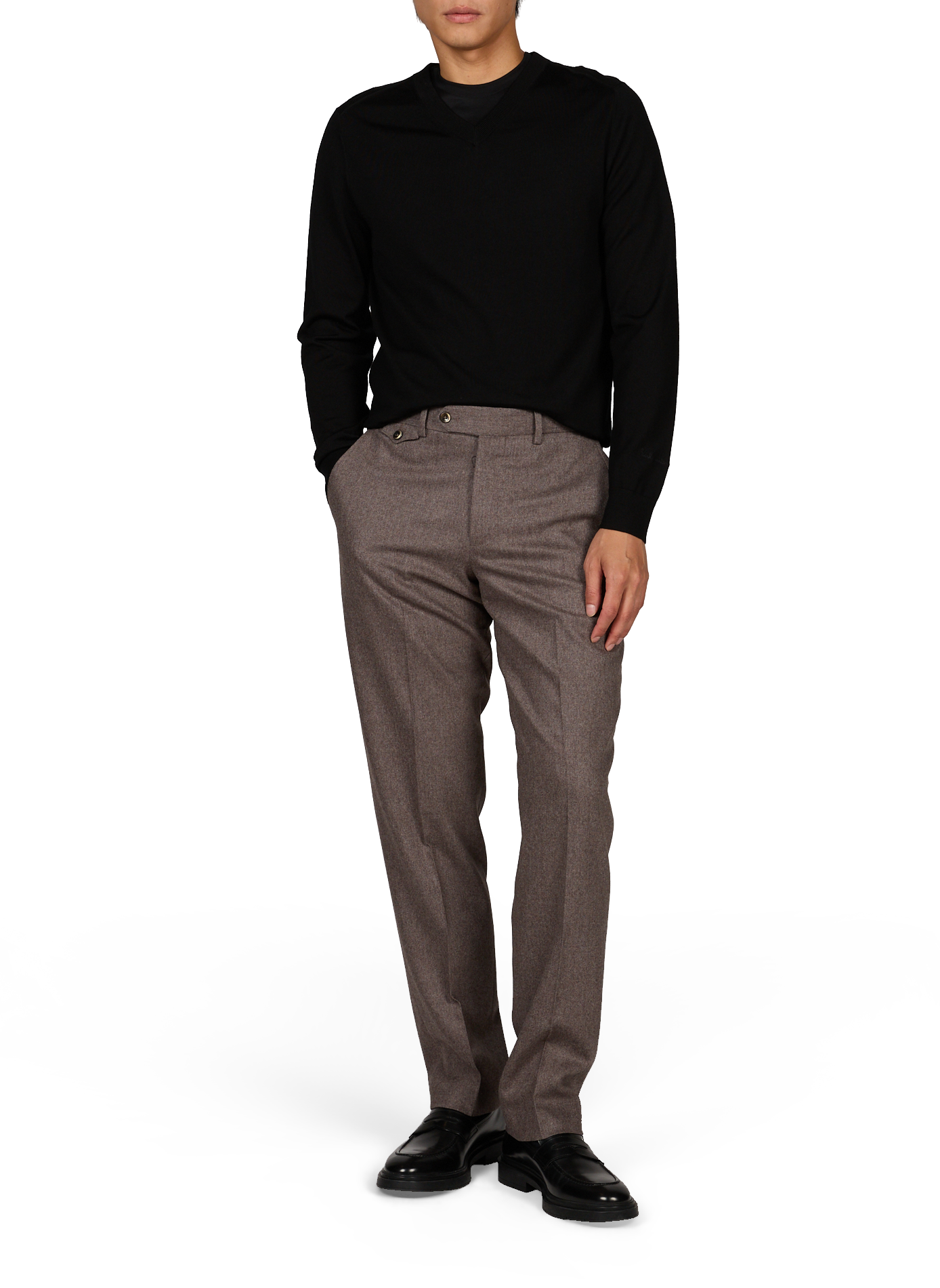 Straight V-neck wool jumper PAUL SMITH Black