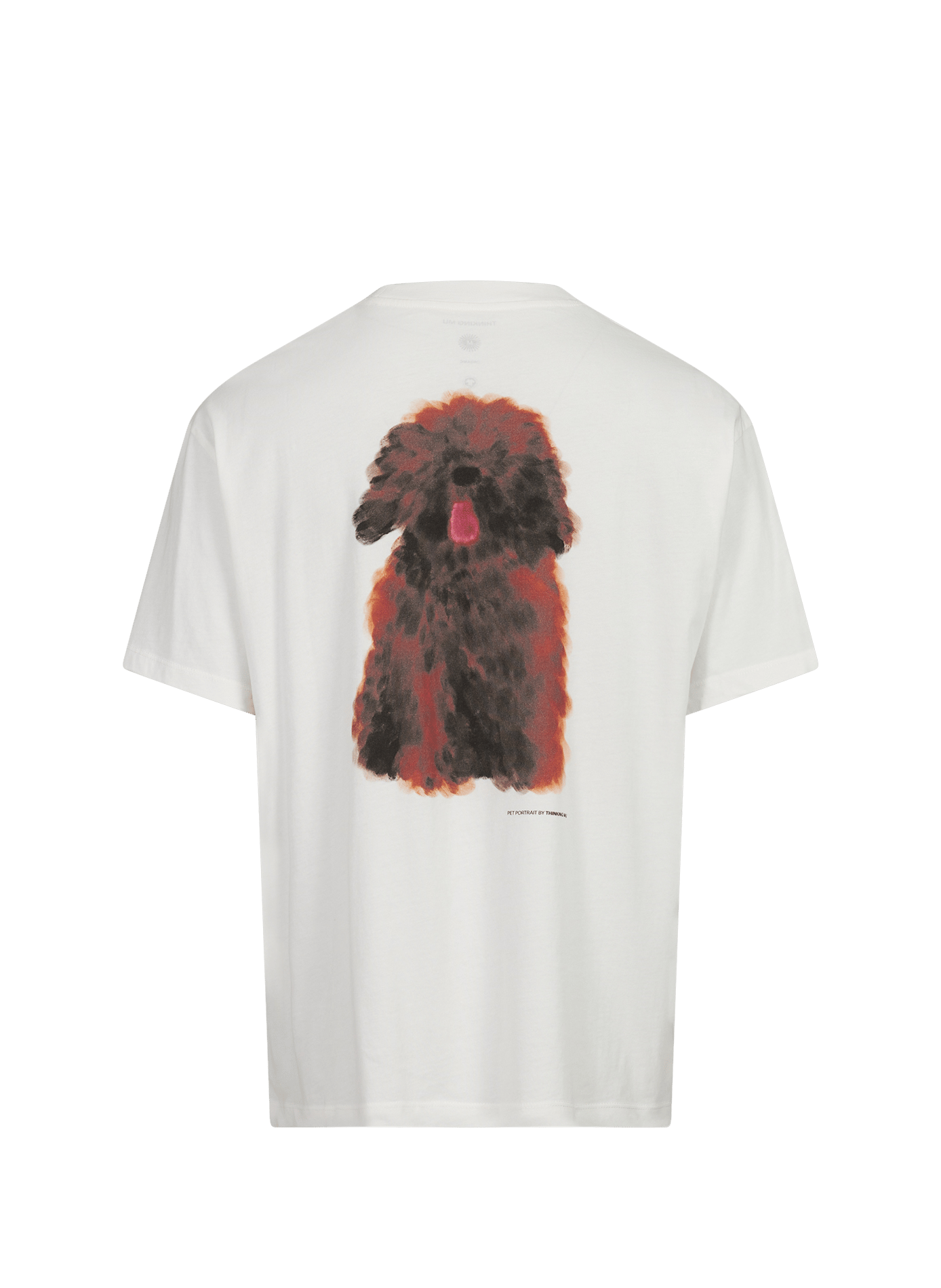Gerader T-Shirt mit Rundhalsausschnitt und Print THINKING MU Weiss
