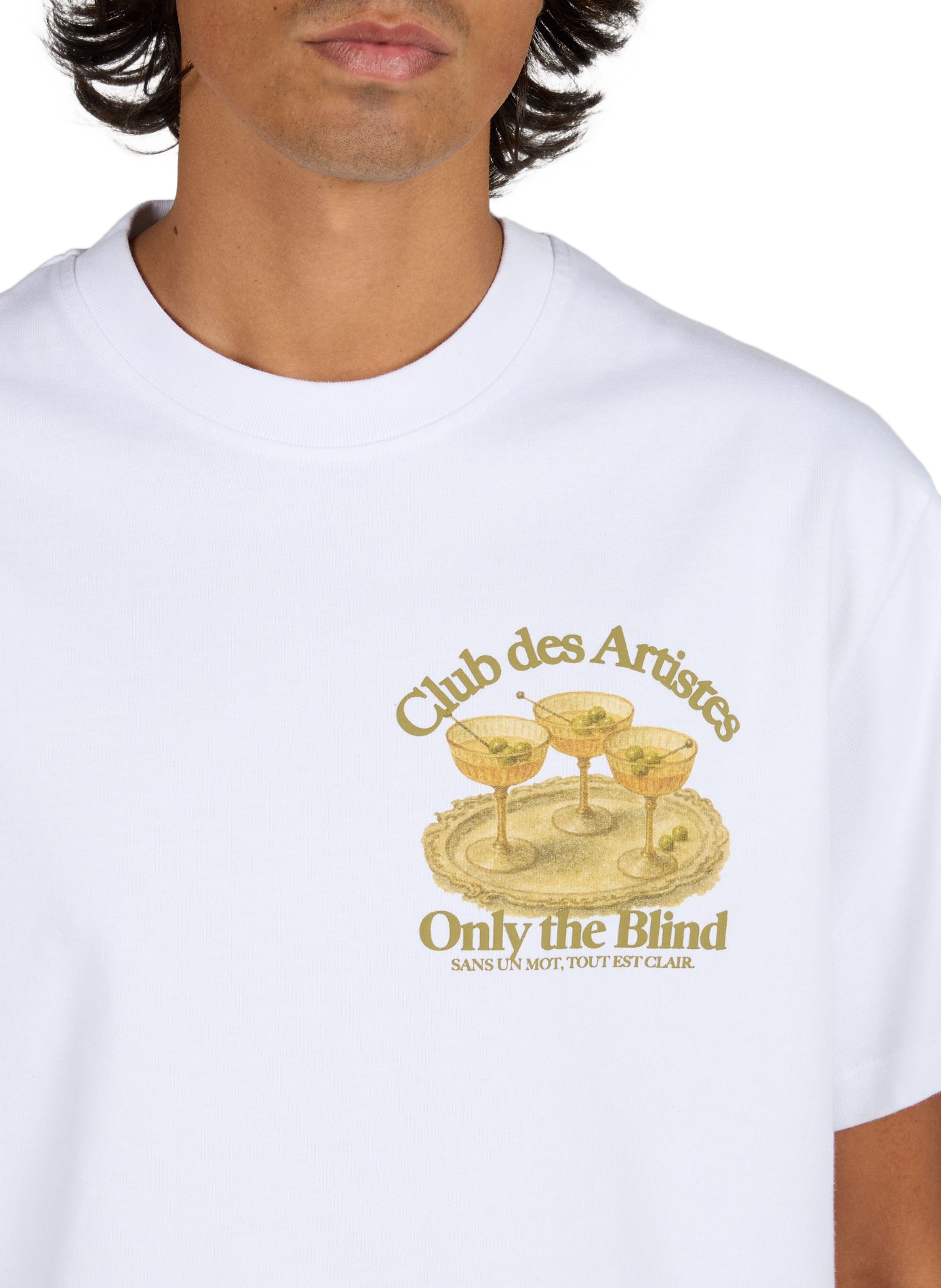 Printed cotton T-shirt ONLY THE BLIND White