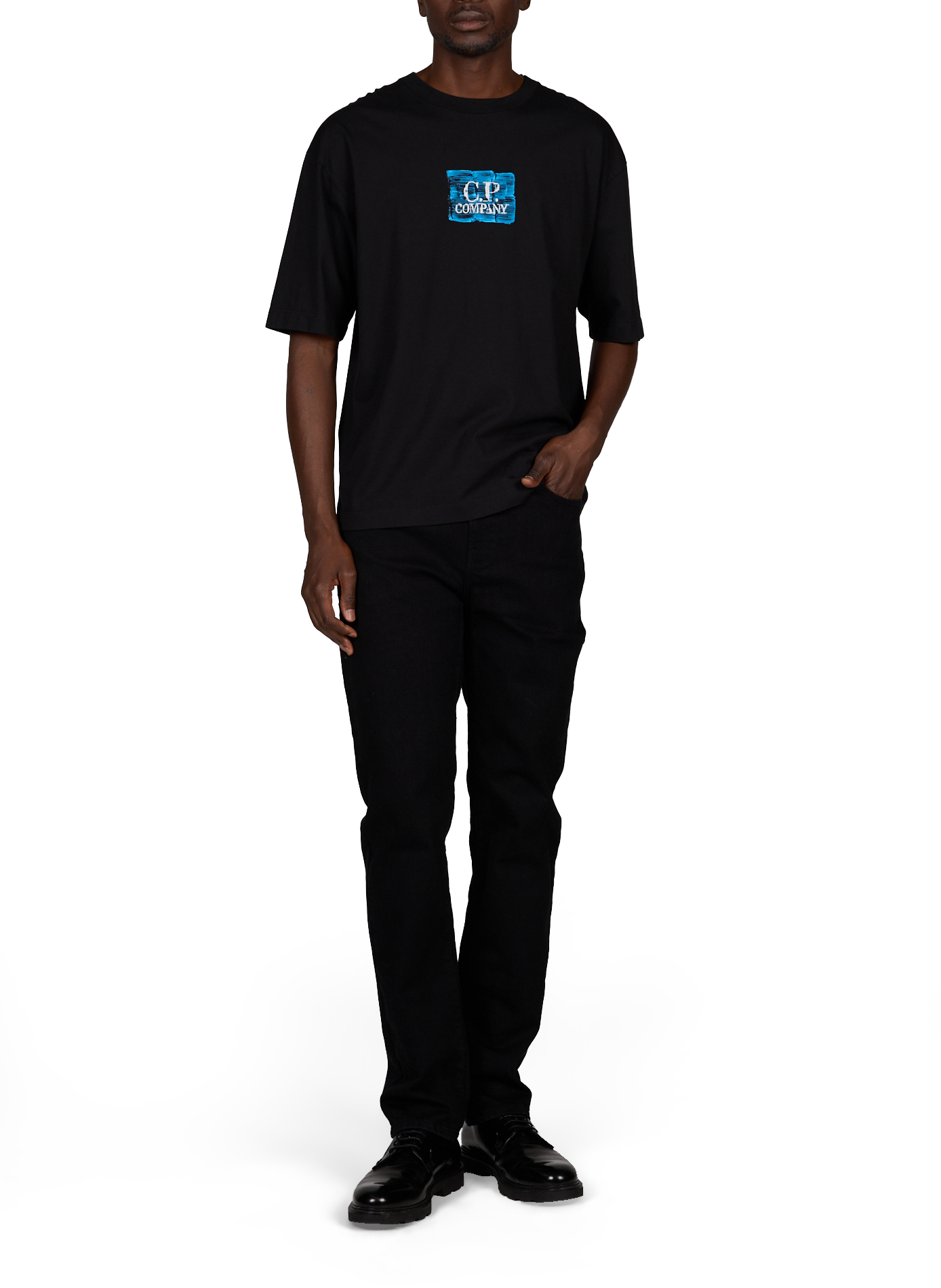 T-Shirt mit Logo aus Baumwolle CP COMPANY Schwarz