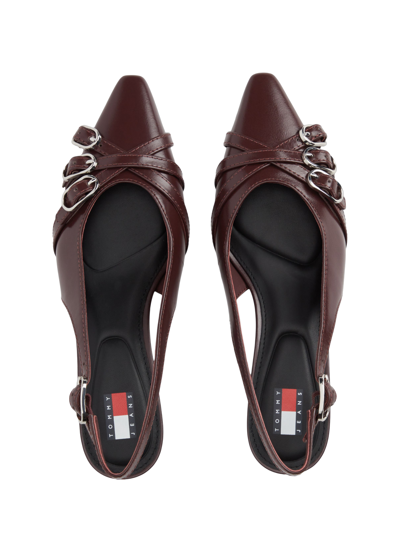 Leather slingback pumps TOMMY HILFIGER Red
