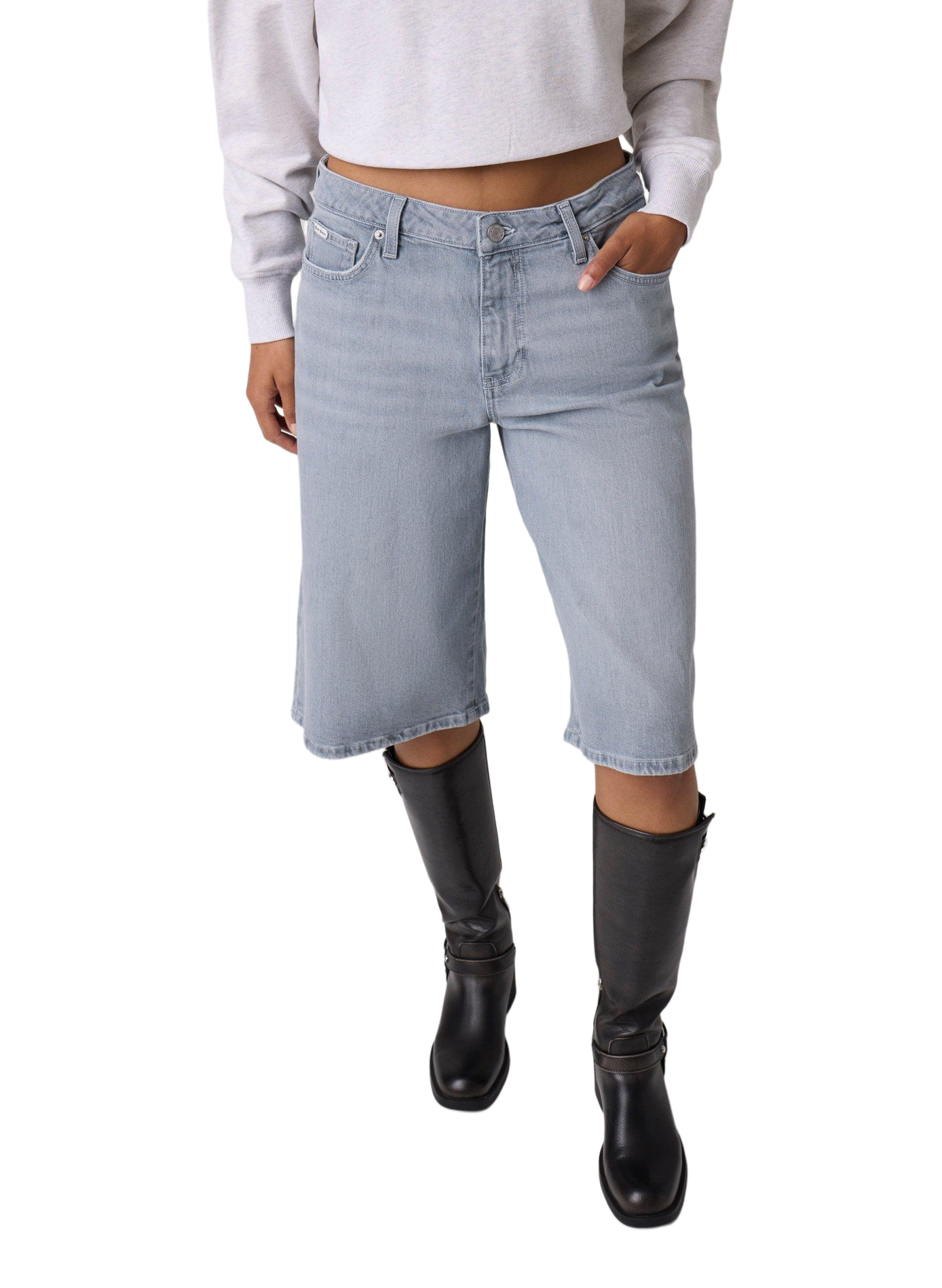 Long shorts in cotton-blend denim GUESS Blue