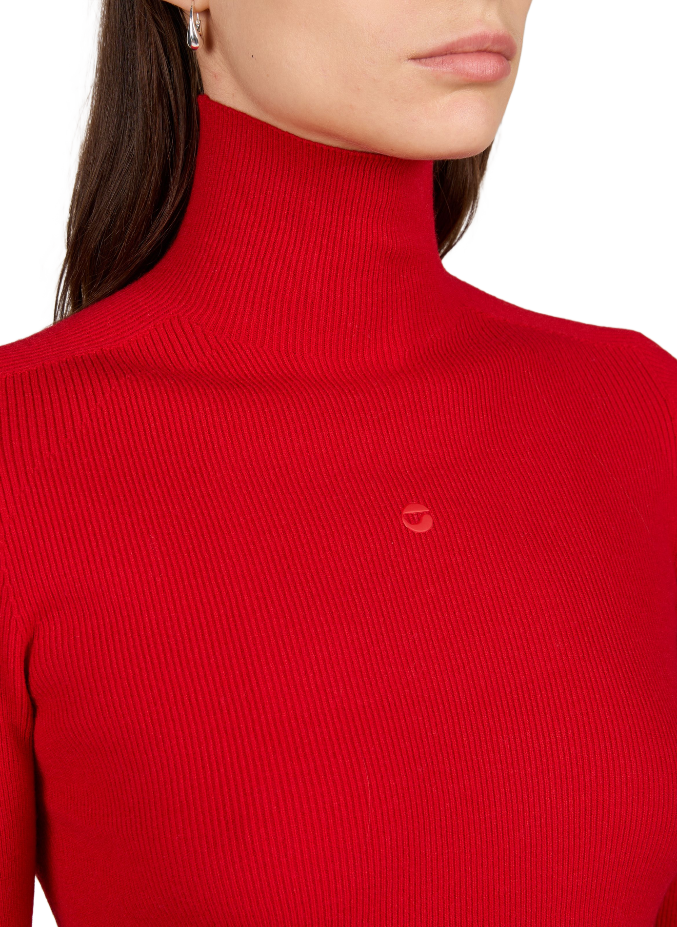 Jersey cuello alto de lana mezclada. COPERNI Rojo